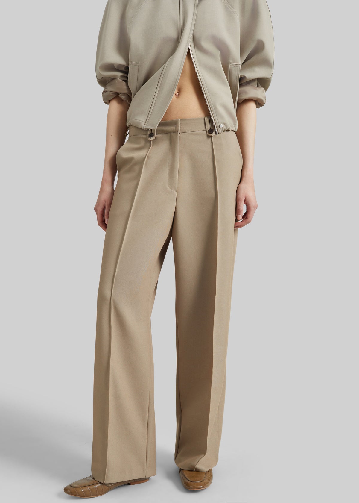 Pantalon droit Belliva à couture sur le devant - Camel - 2