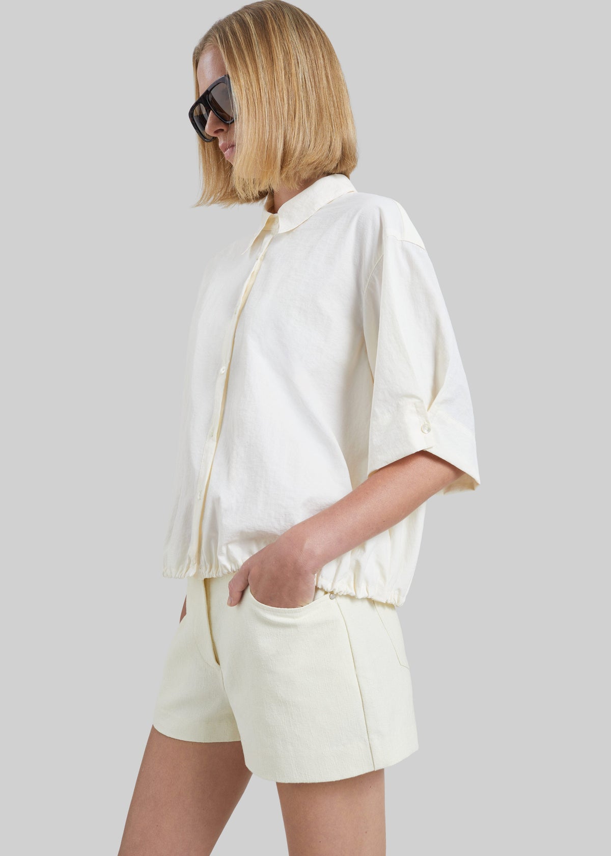 Belma Textured Mini Shorts - Cream - 6