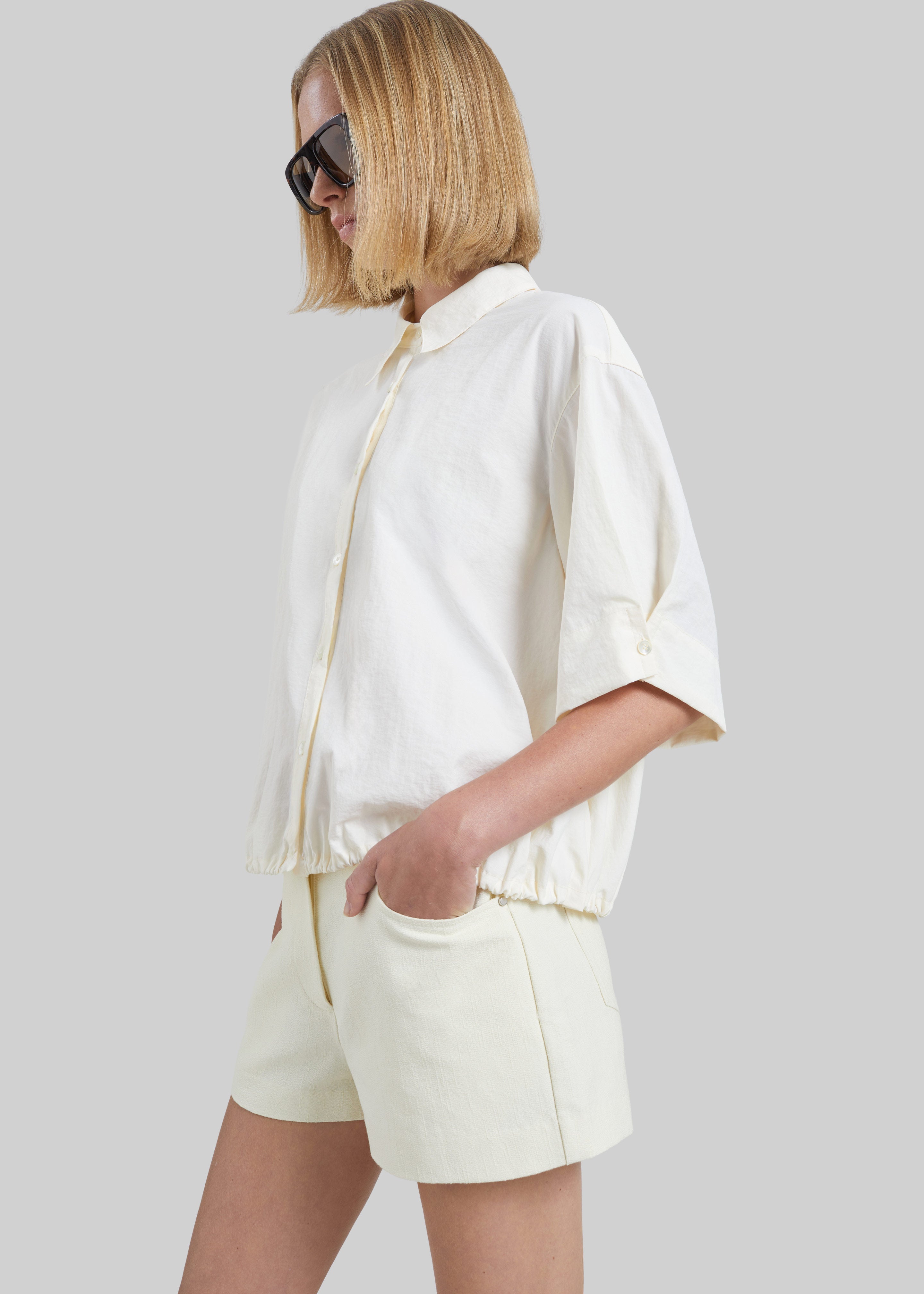 Belma Textured Mini Shorts - Cream - 6