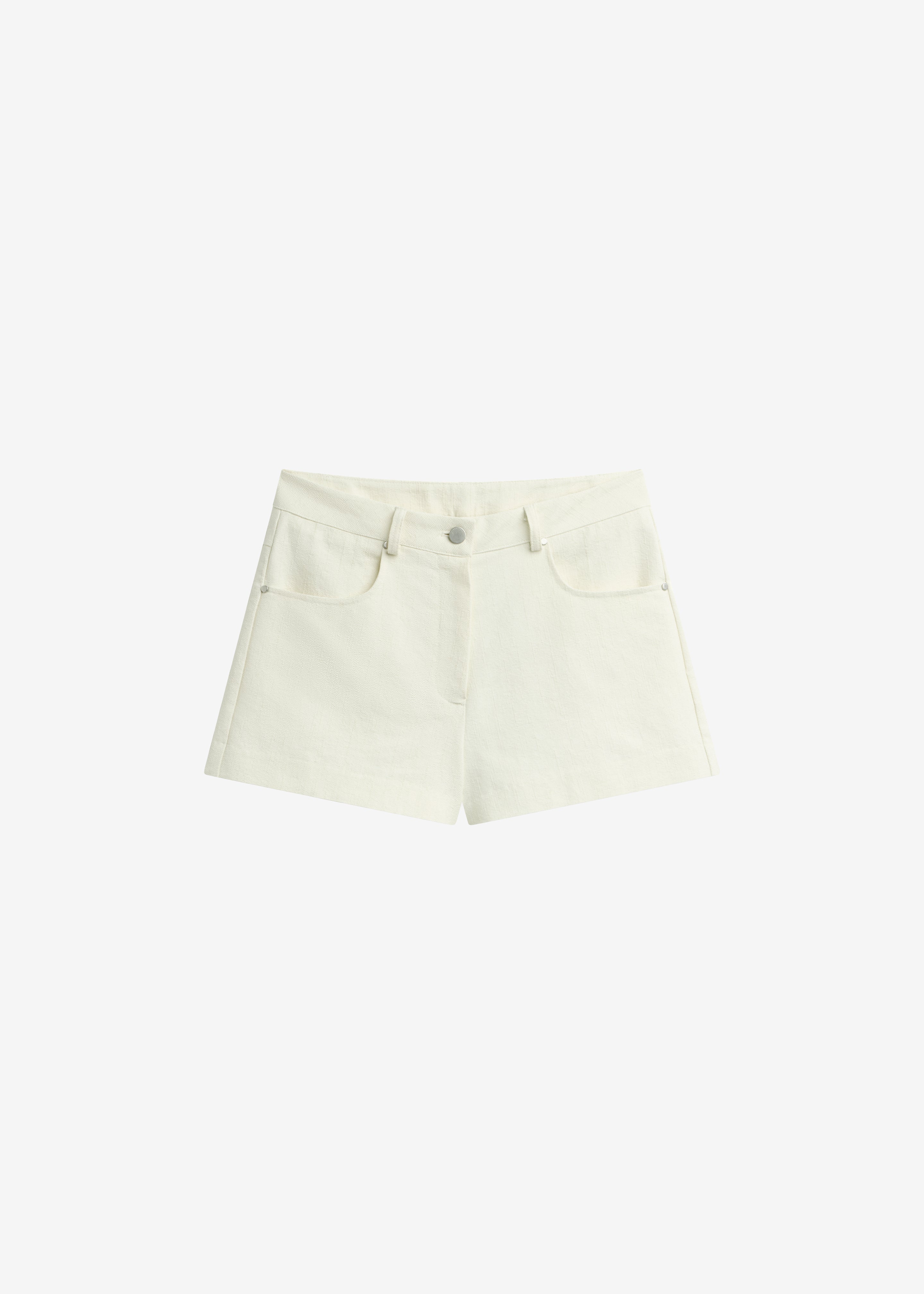 Belma Textured Mini Shorts - Cream - 8