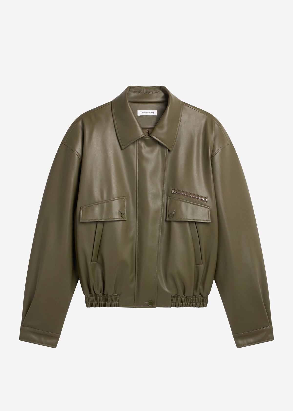 Belmont Faux Leather Jacket - Khaki - 8