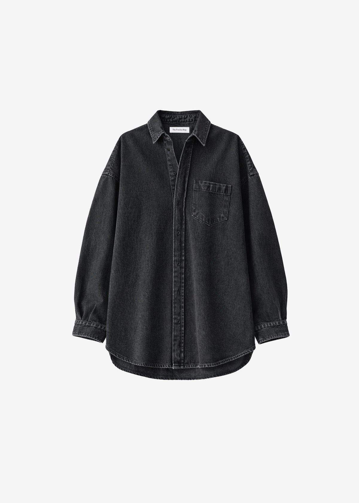 Belvis Oversized Denim Shirt - Black Wash - 6