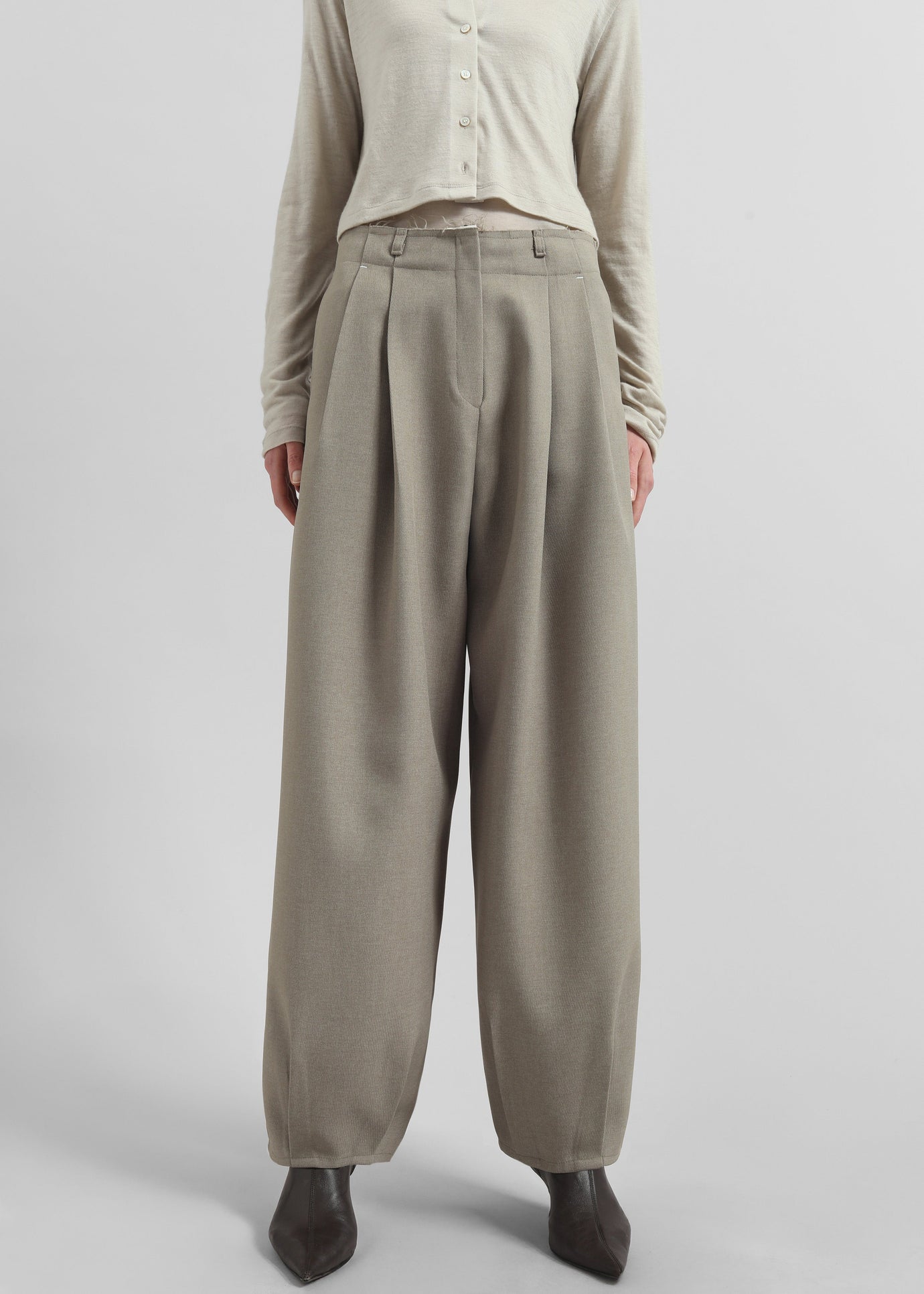 Benicia Tapered Leg Trousers - Taupe