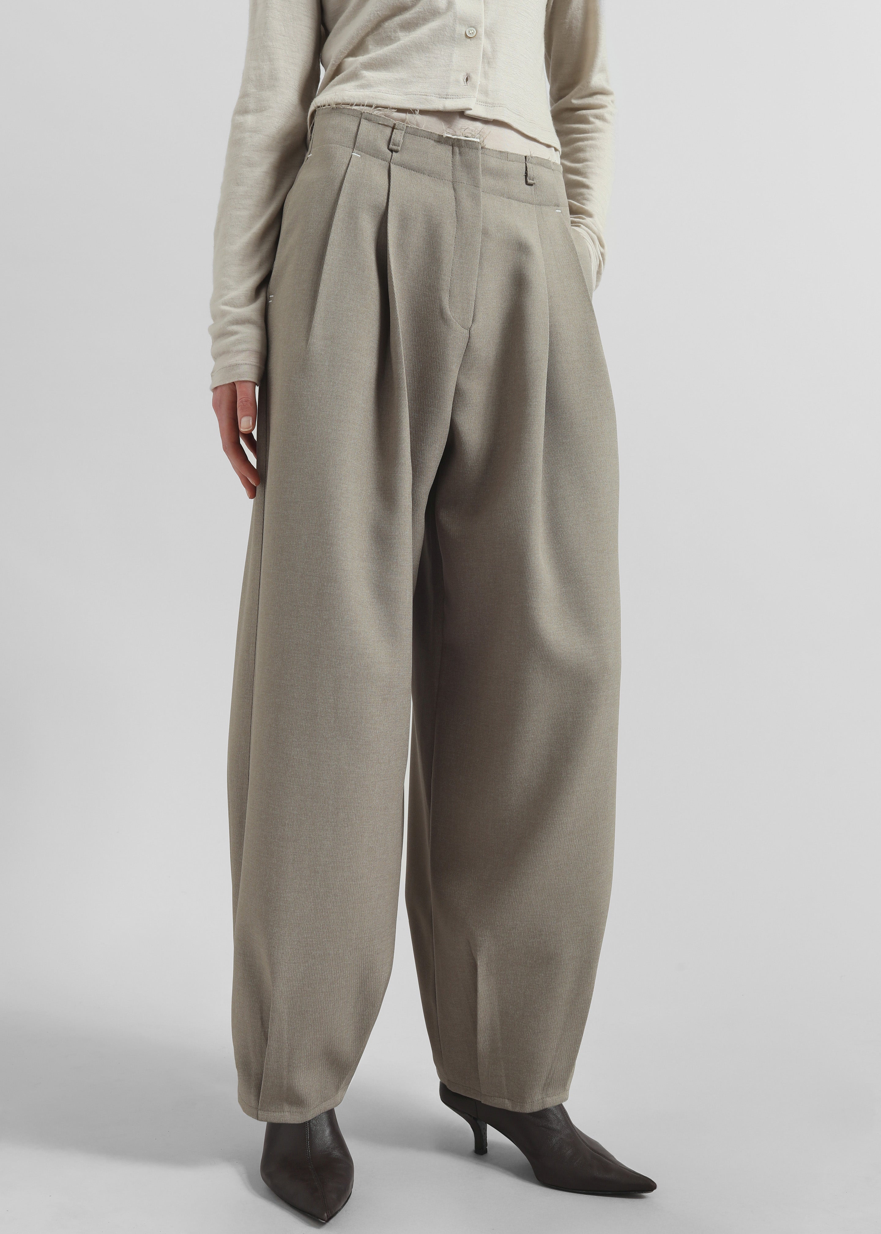 Benicia Tapered Leg Trousers - Taupe - 4