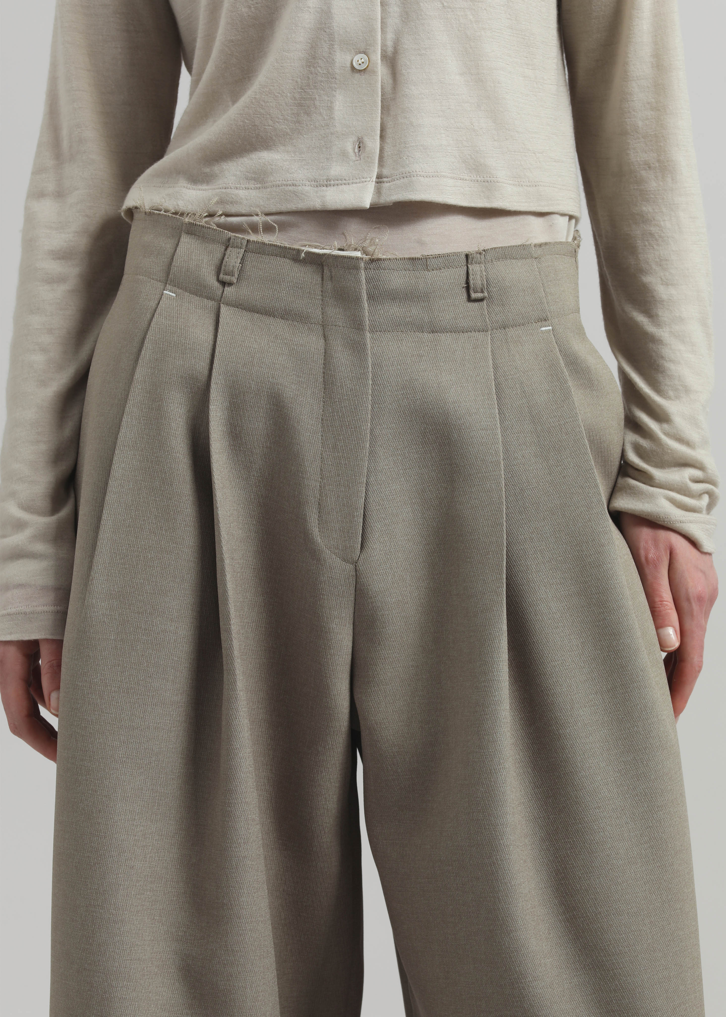 Benicia Tapered Leg Trousers - Taupe - 3