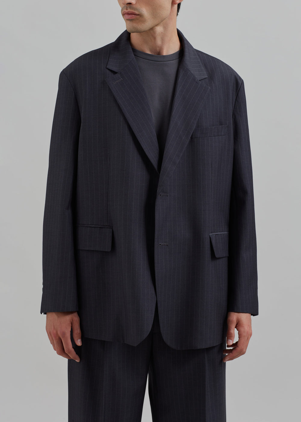 Beo Blazer - Charcoal/White Pinstripe - 1