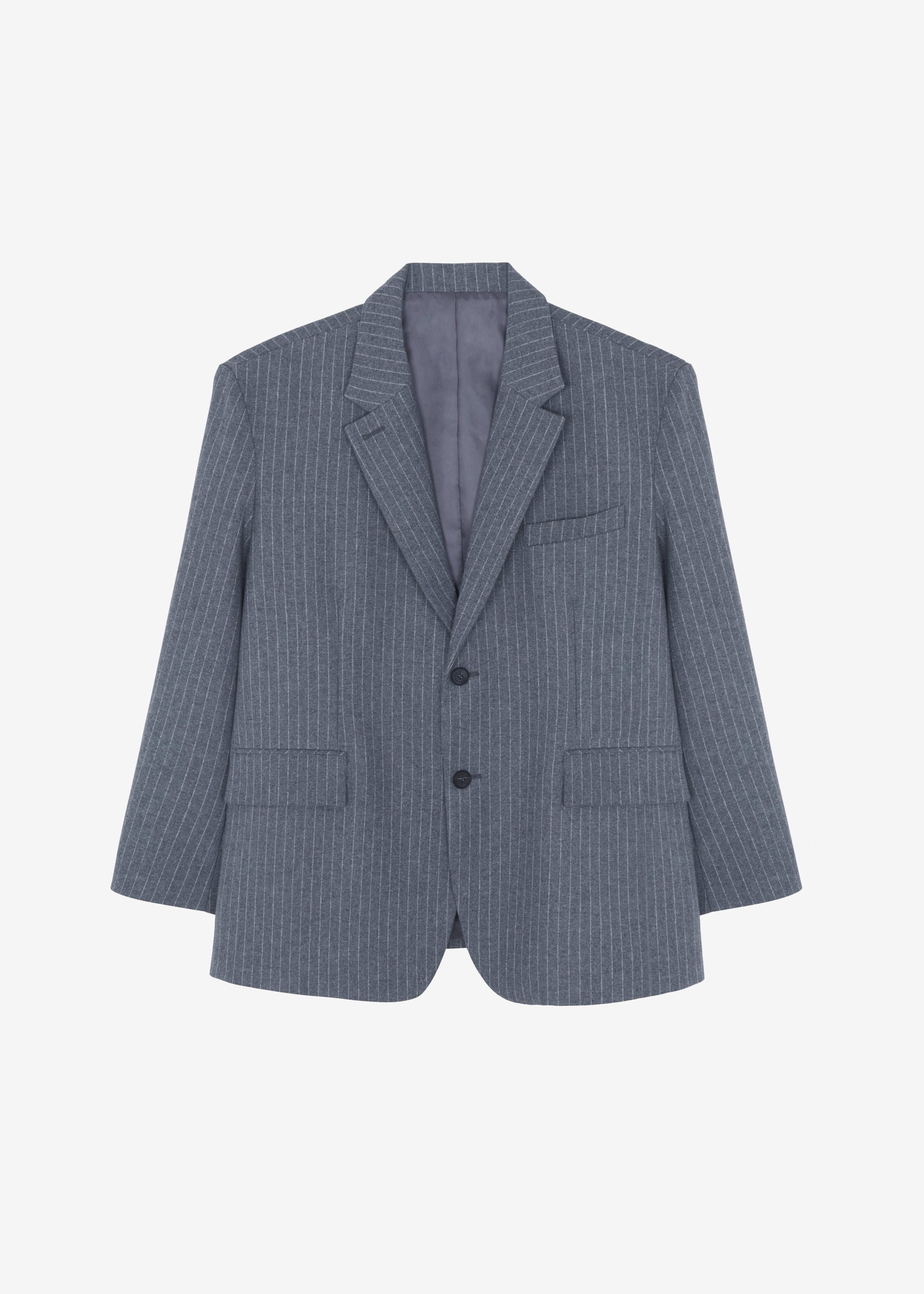 Beo Blazer - Grey/White Pinstripe - 10