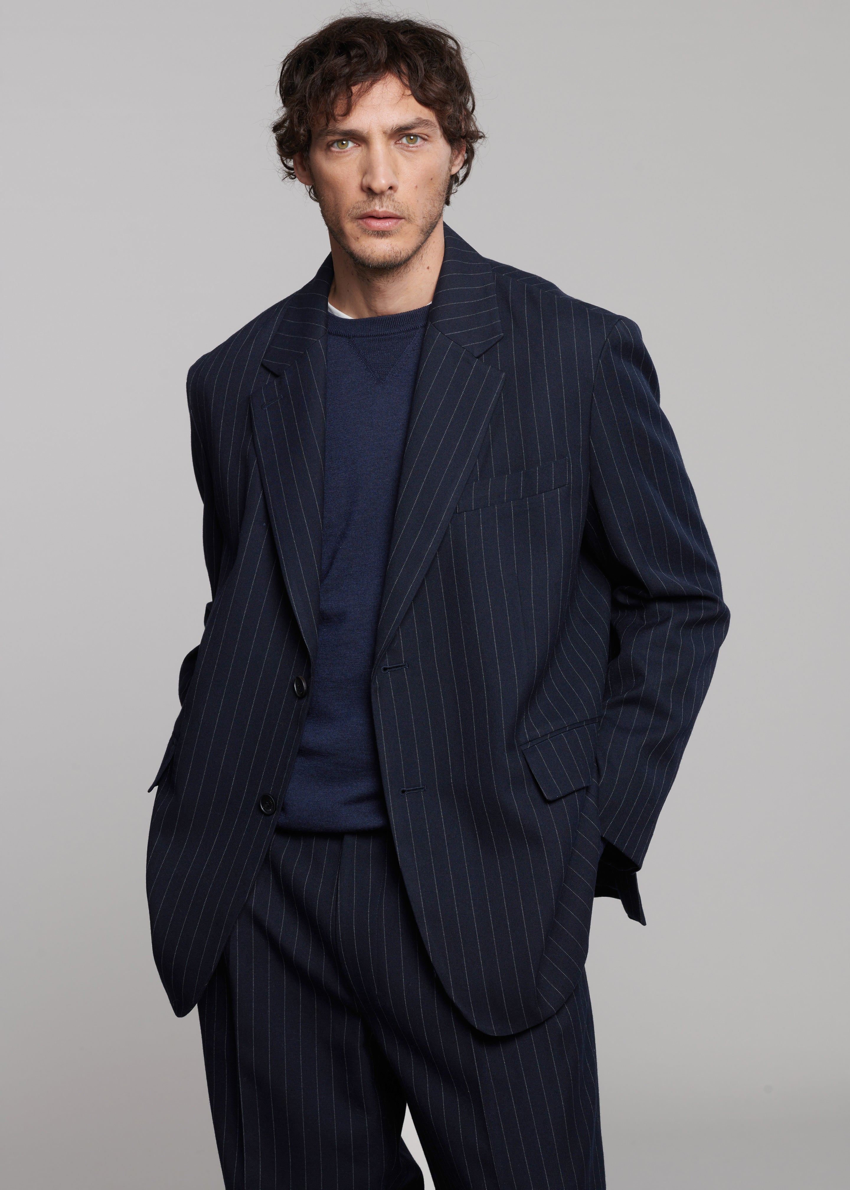 Beo Blazer - Navy/White Pinstripe - 1