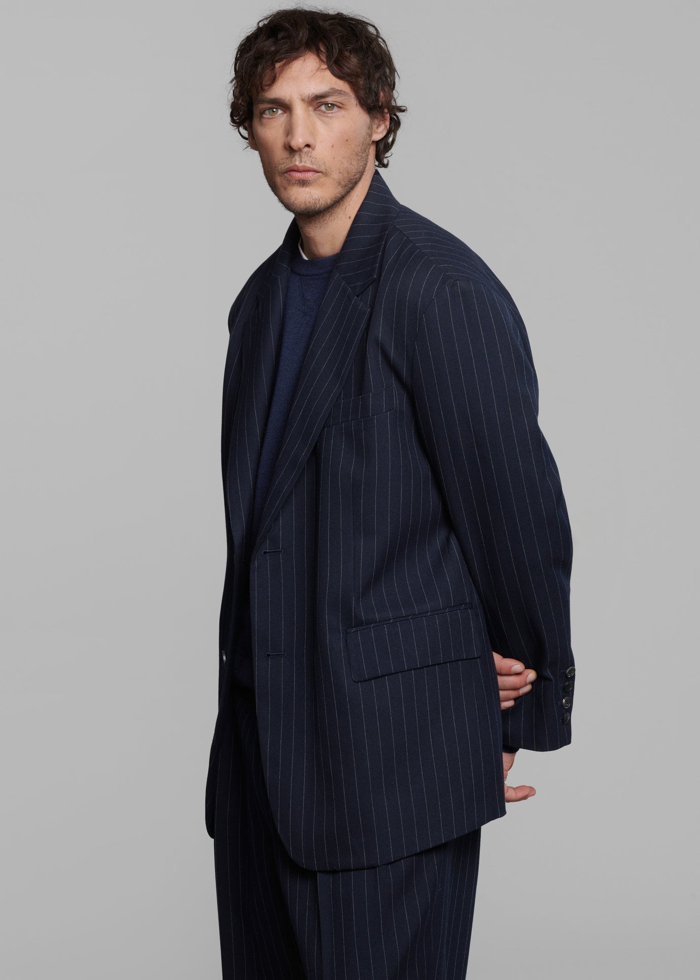 Beo Blazer - Navy/White Pinstripe - 1