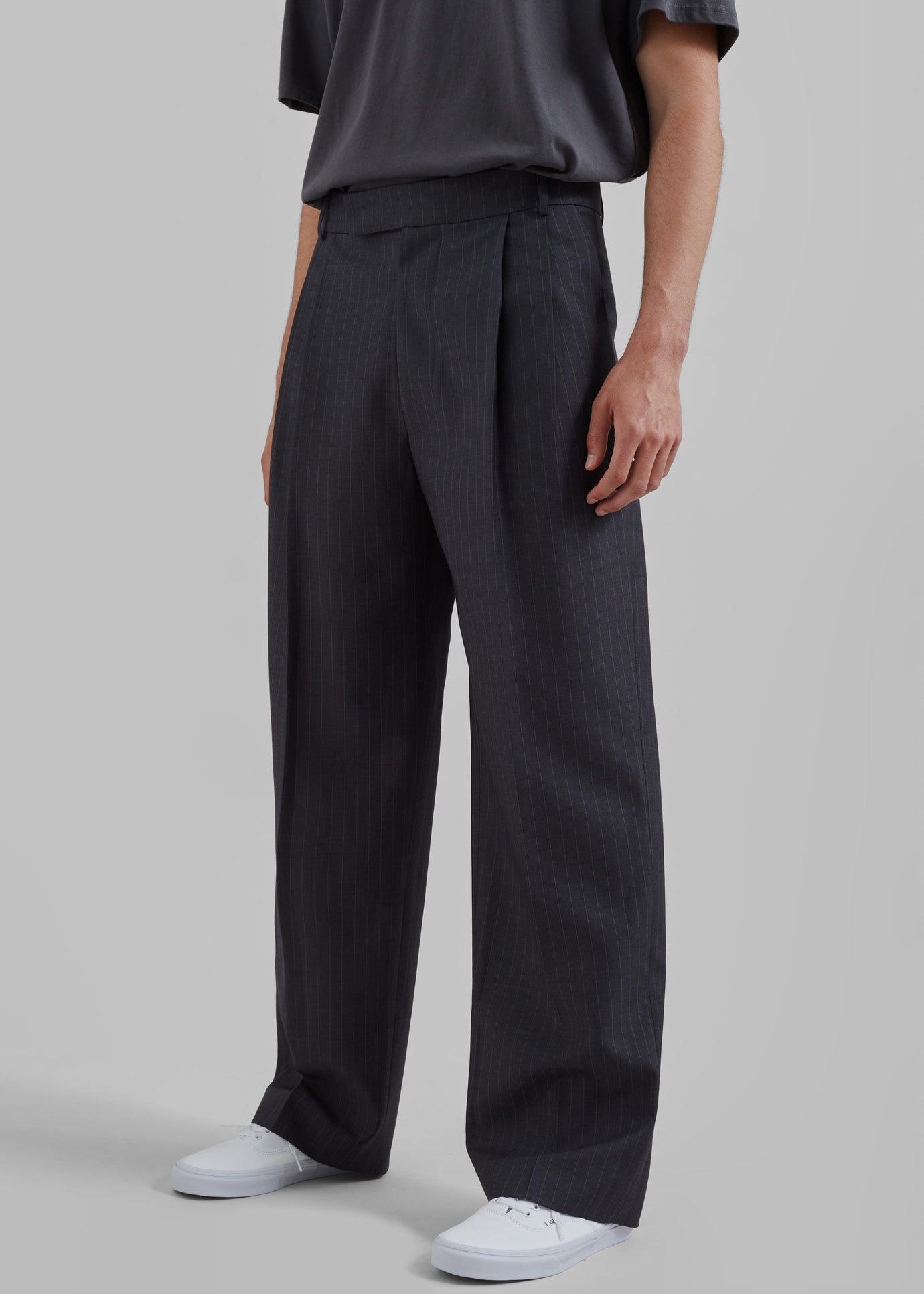 Beo Suit Pants - Charcoal/White Pinstripe - 1