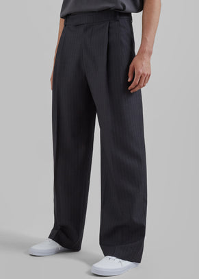 Beo Suit Pants - Charcoal/White Pinstripe