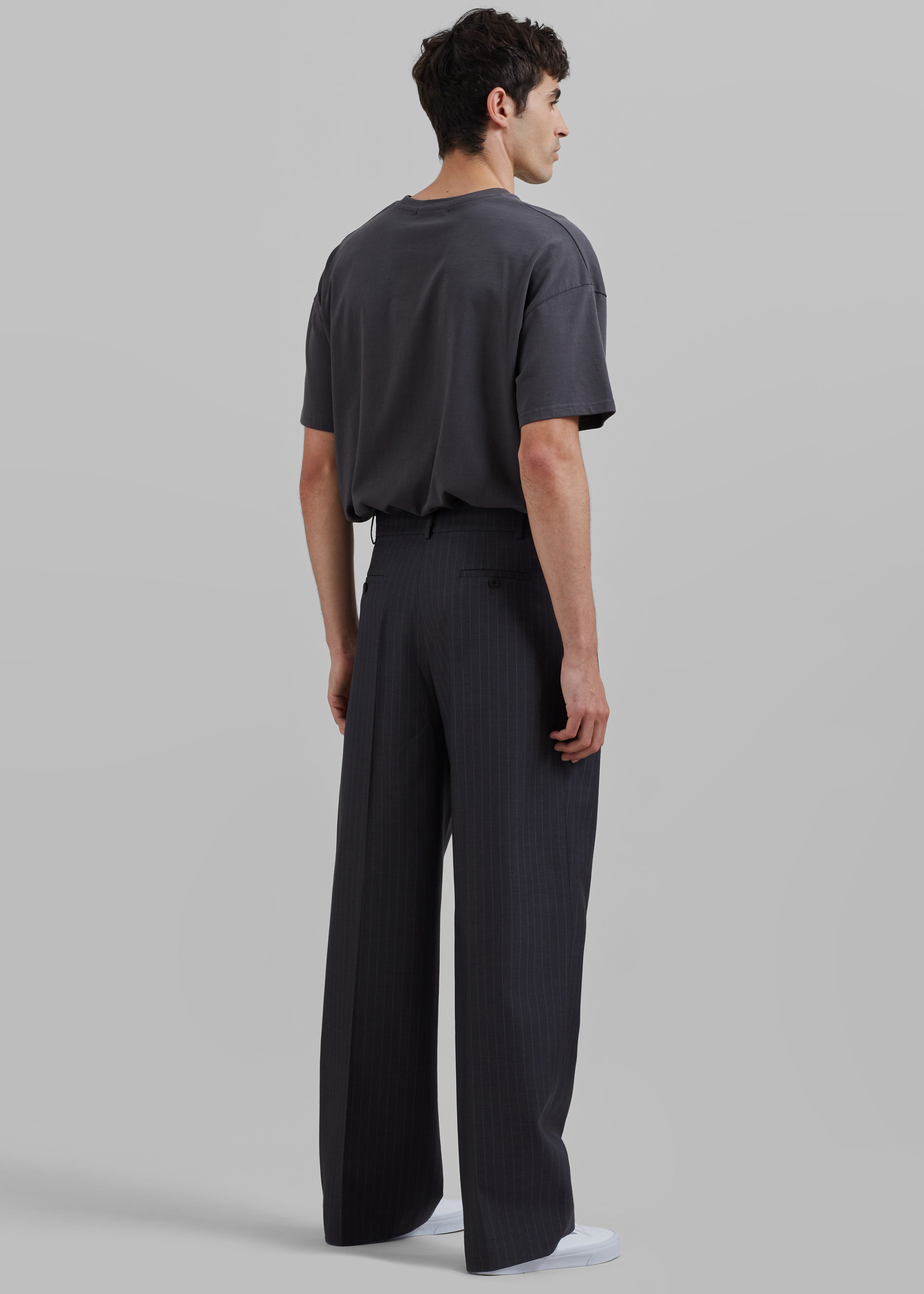 Beo Suit Pants - Charcoal/White Pinstripe - 9