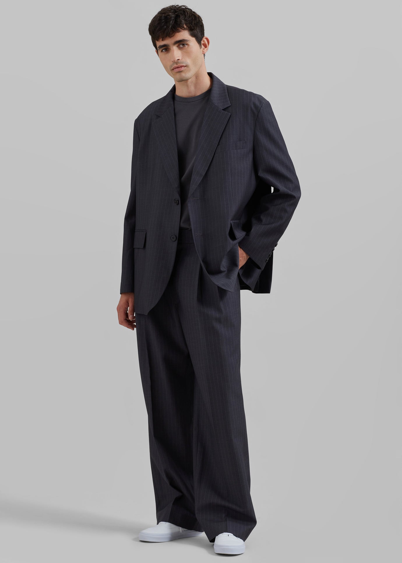 Beo Suit Pants - Charcoal/White Pinstripe - 1