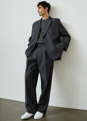 Beo Suit Pants - Charcoal/White Pinstripe