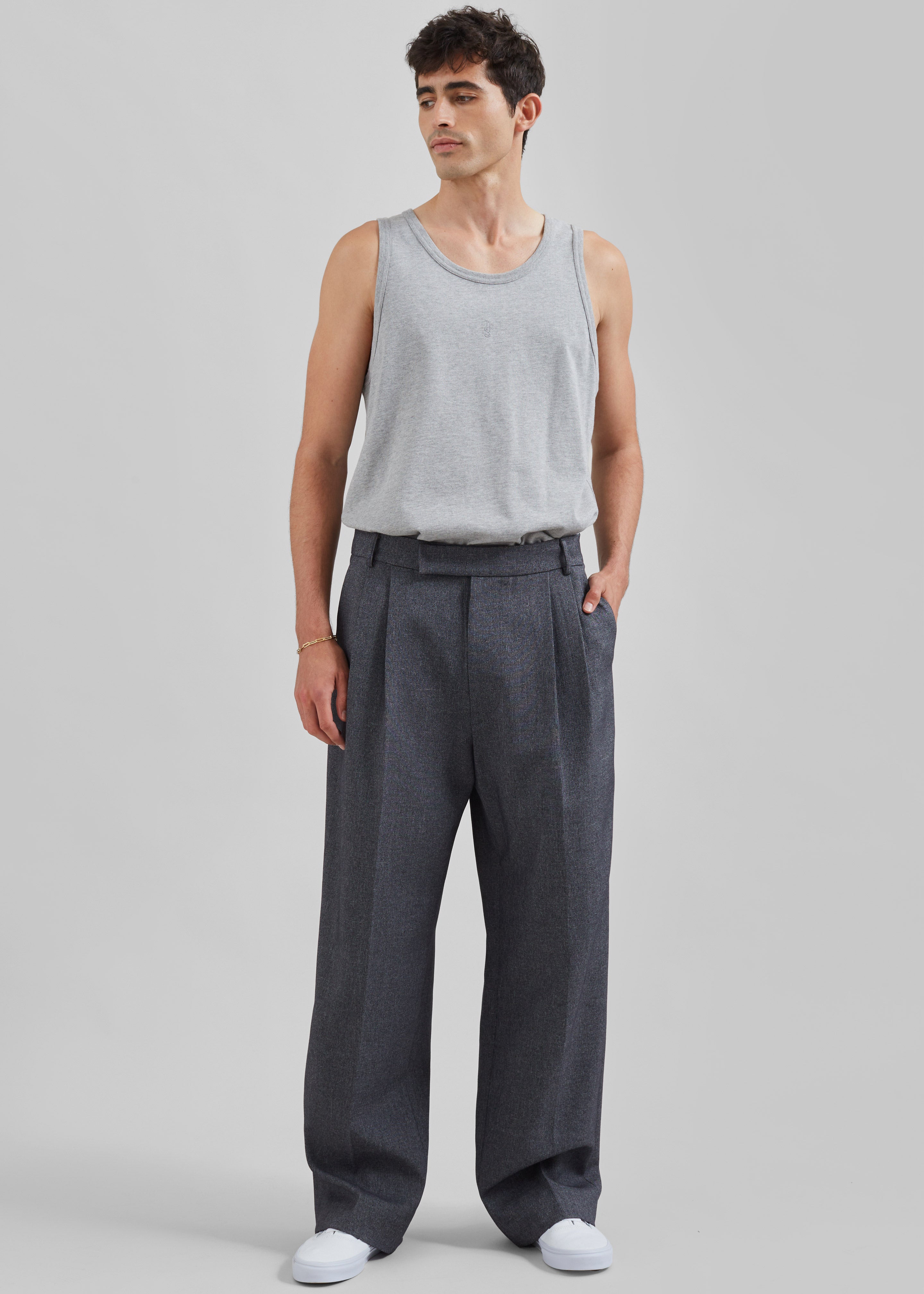 Beo Suit Pants - Grey Melange - 4