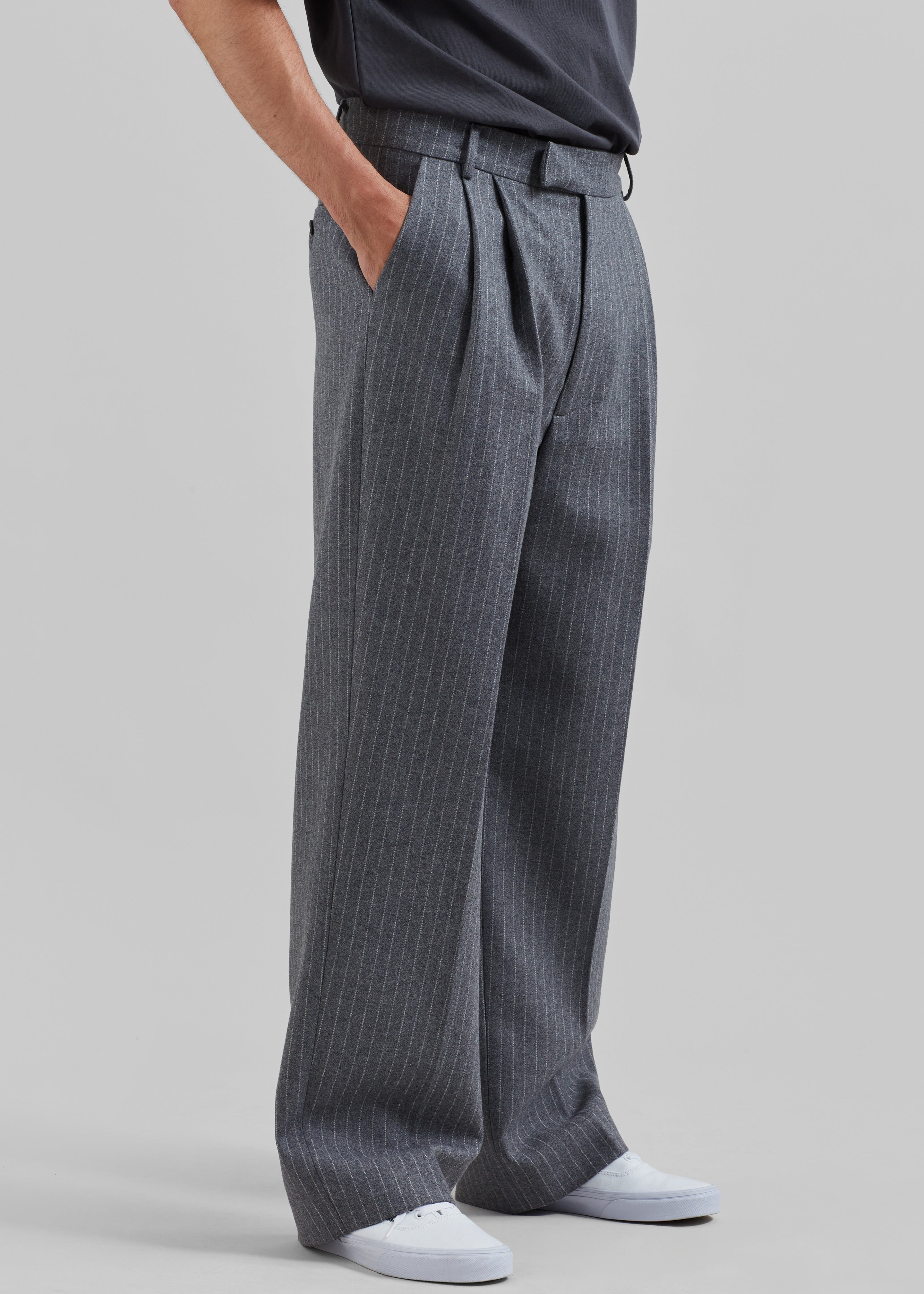 Beo Suit Pants - Grey/White Pinstripe - 5