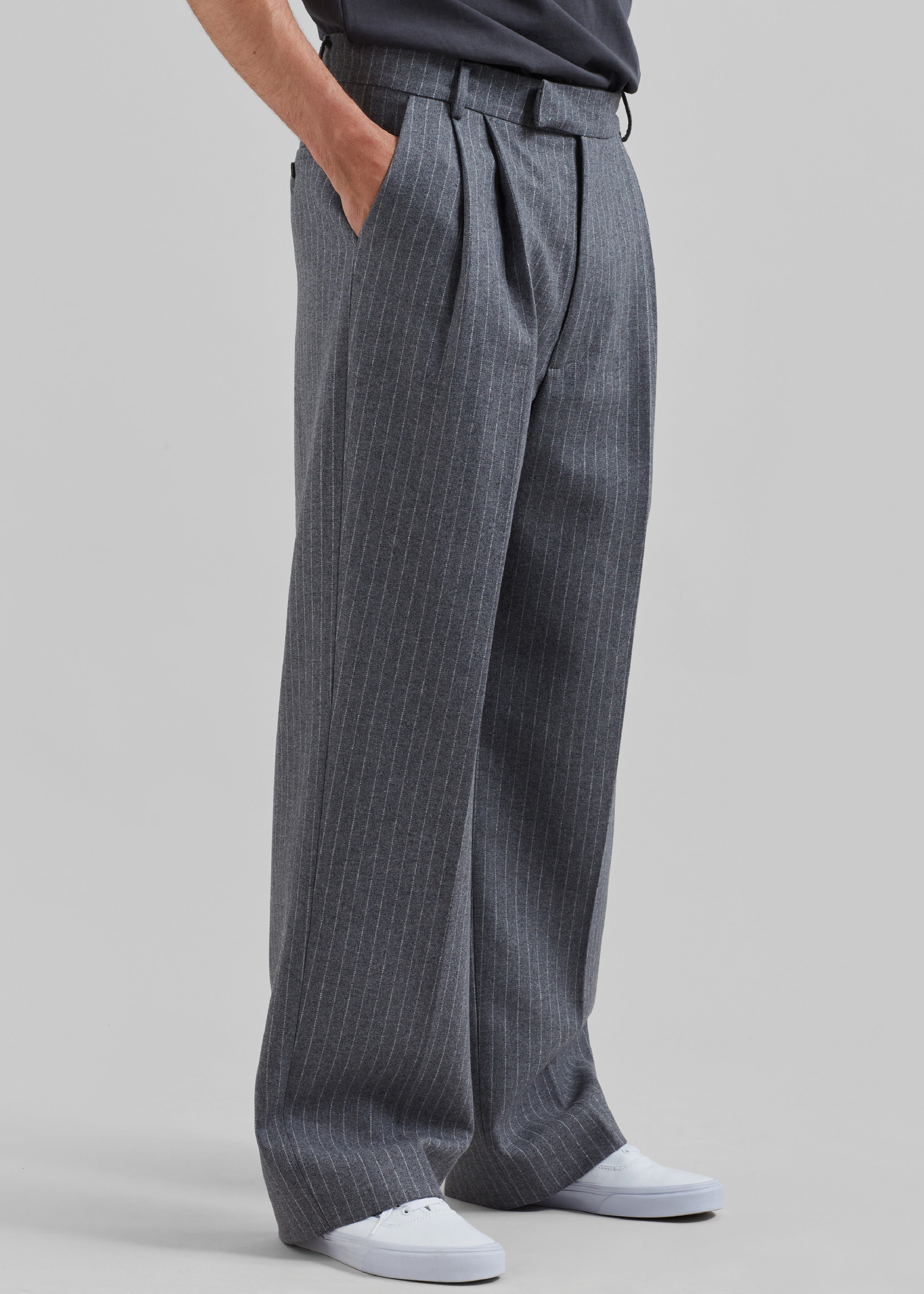 Beo Suit Pants - Grey/White Pinstripe - 5