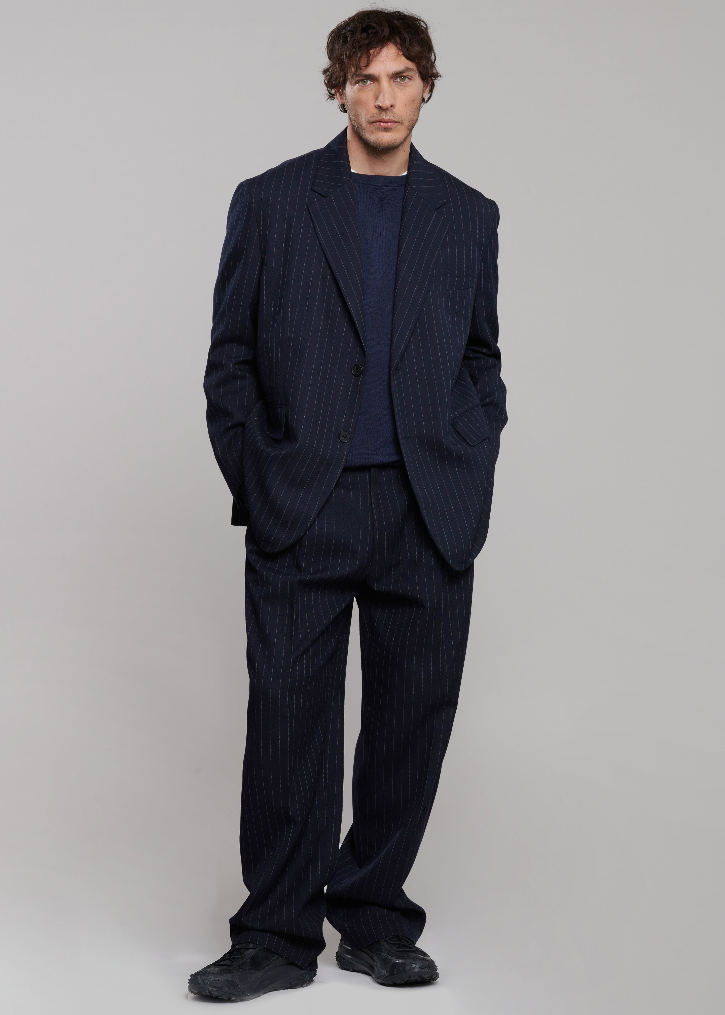 Beo Suit Pants - Navy/White Pinstripe - 1