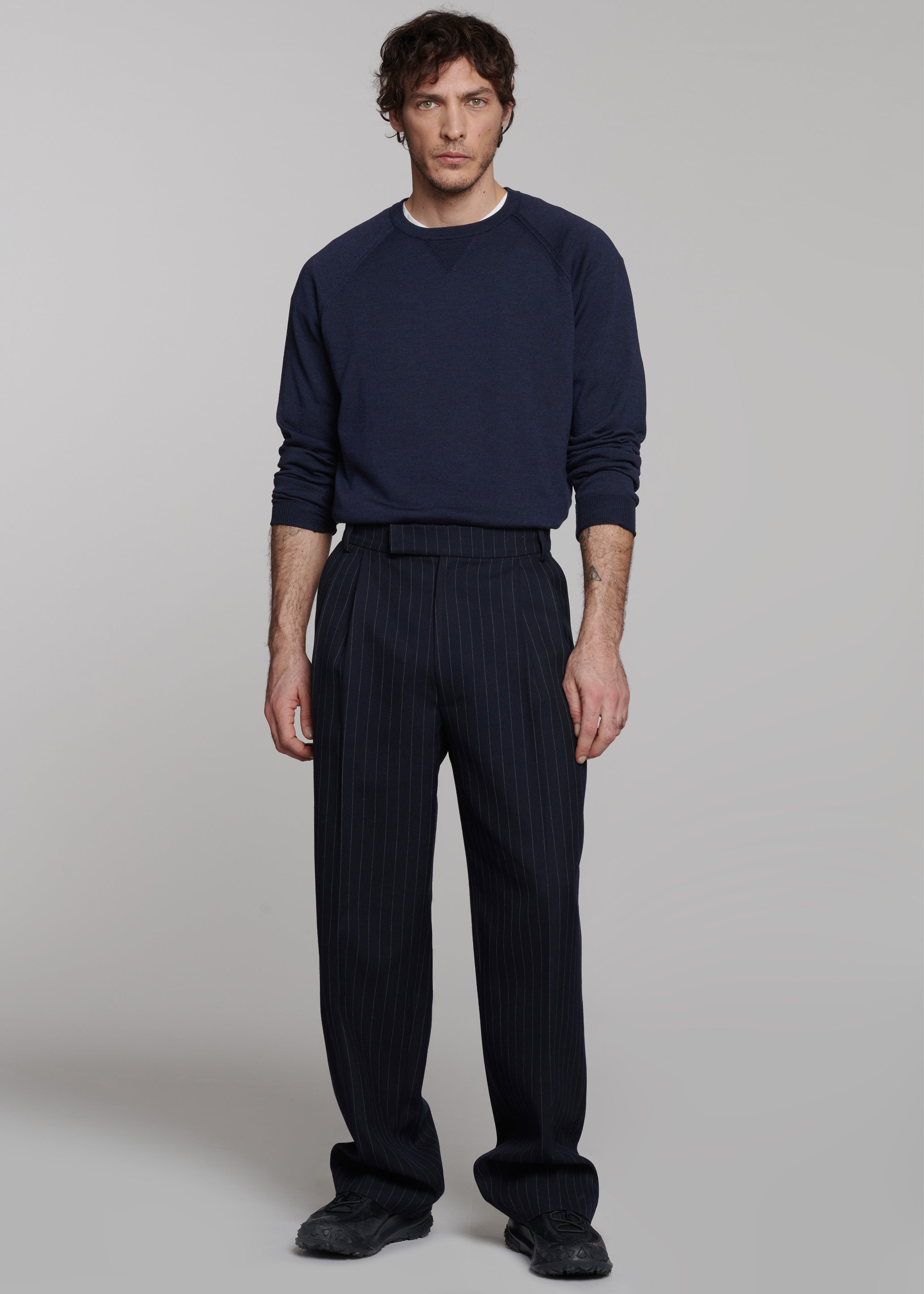 Beo Suit Pants - Navy/White Pinstripe - 4