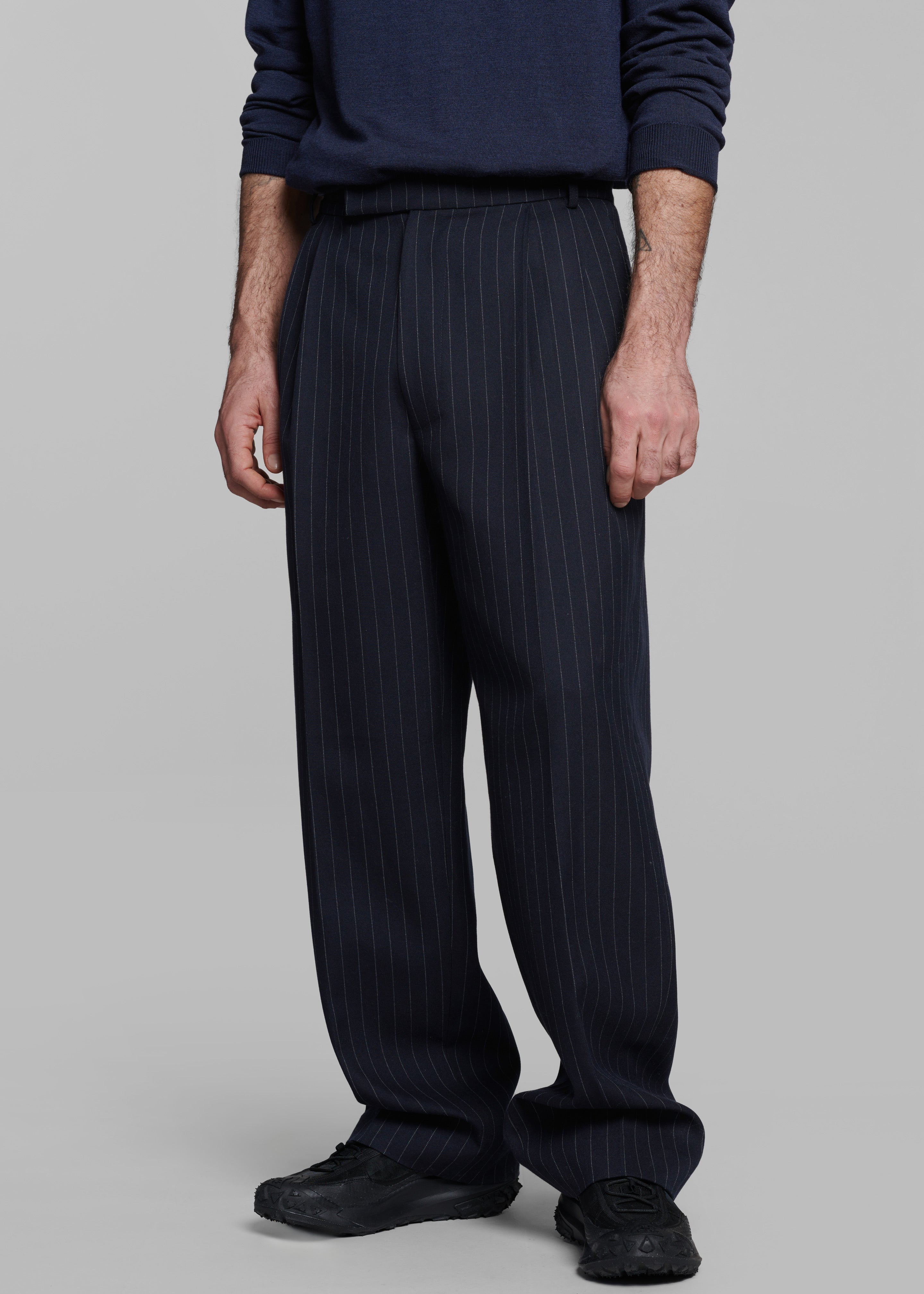 Beo Suit Pants - Navy/White Pinstripe - 2