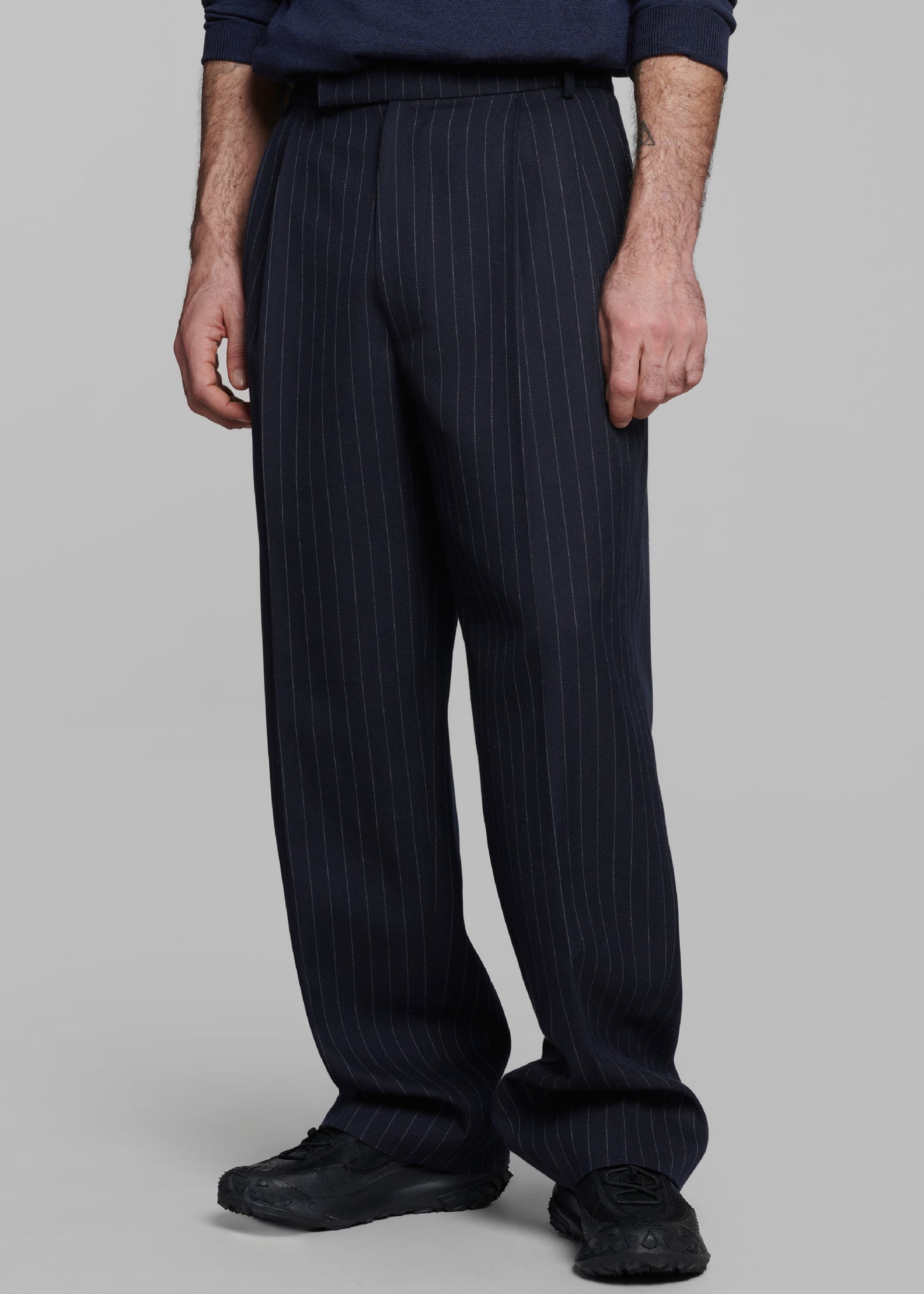 Beo Suit Pants - Navy/White Pinstripe - 1