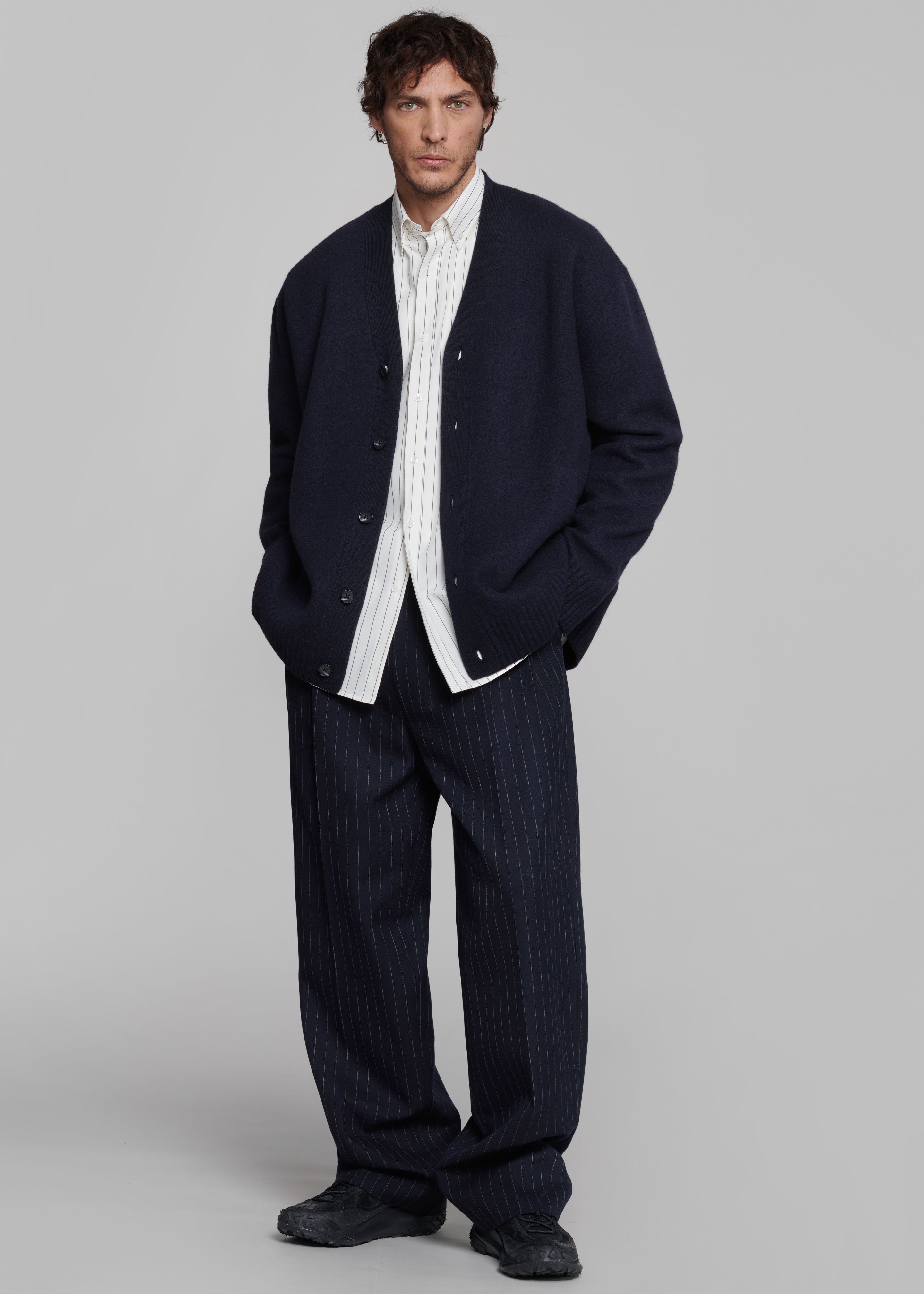 Beo Suit Pants - Navy/White Pinstripe - 8