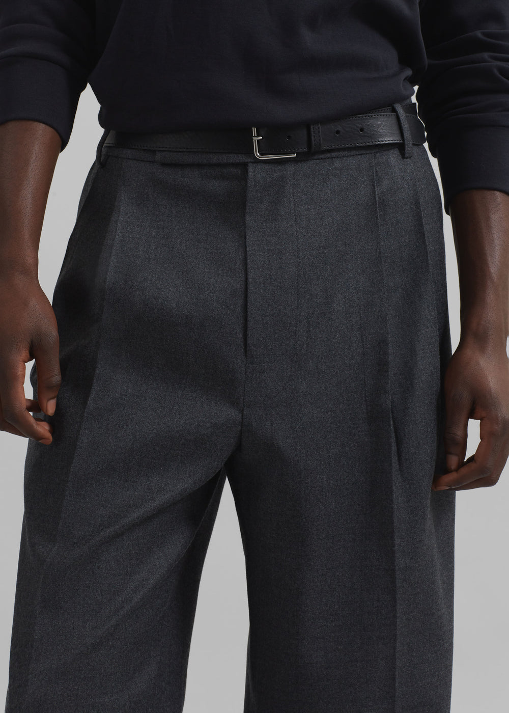 Beo Wool Flannel Suit Pants - Charcoal - 1