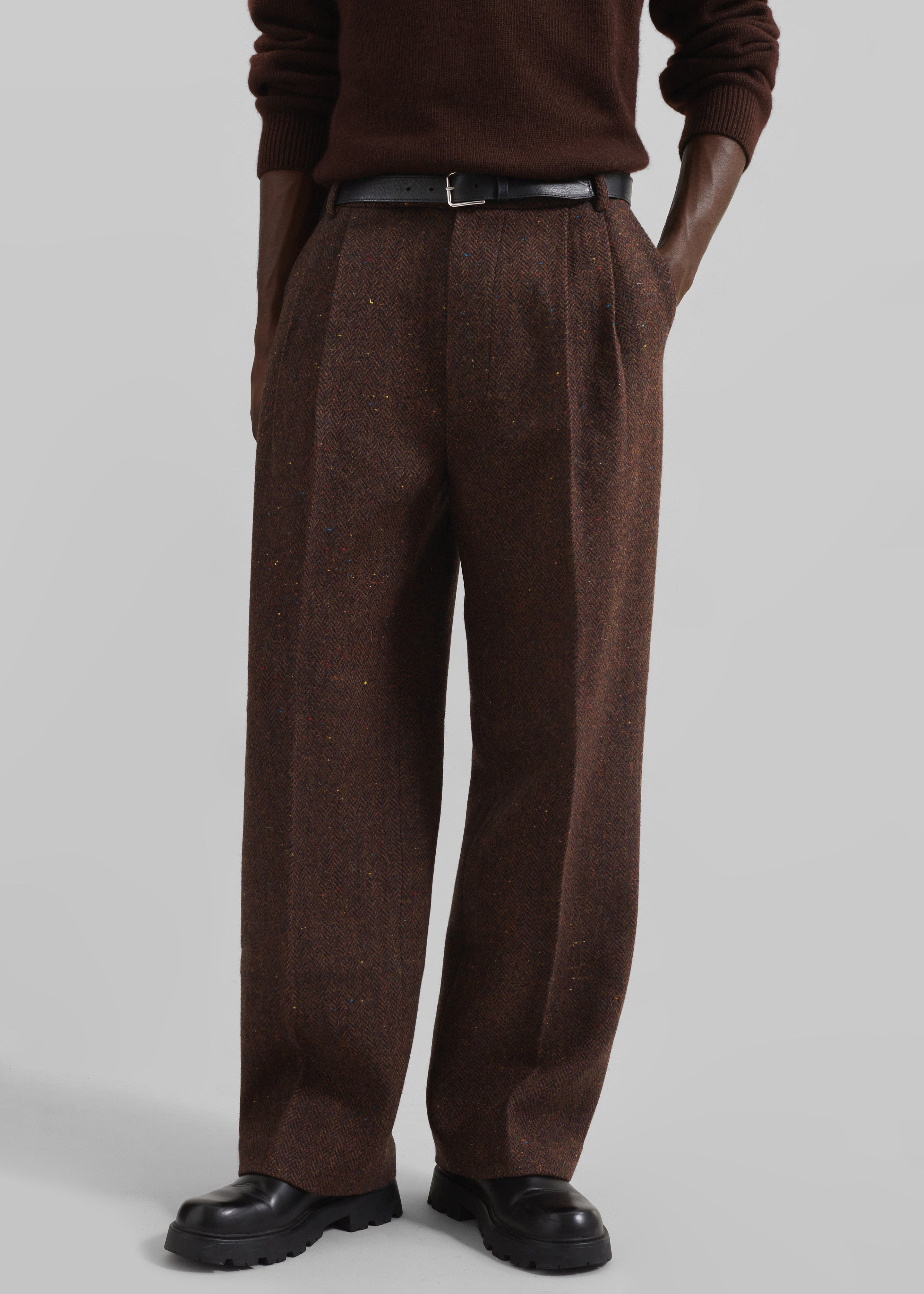 Beo Wool Suit Pants - Brown - 1