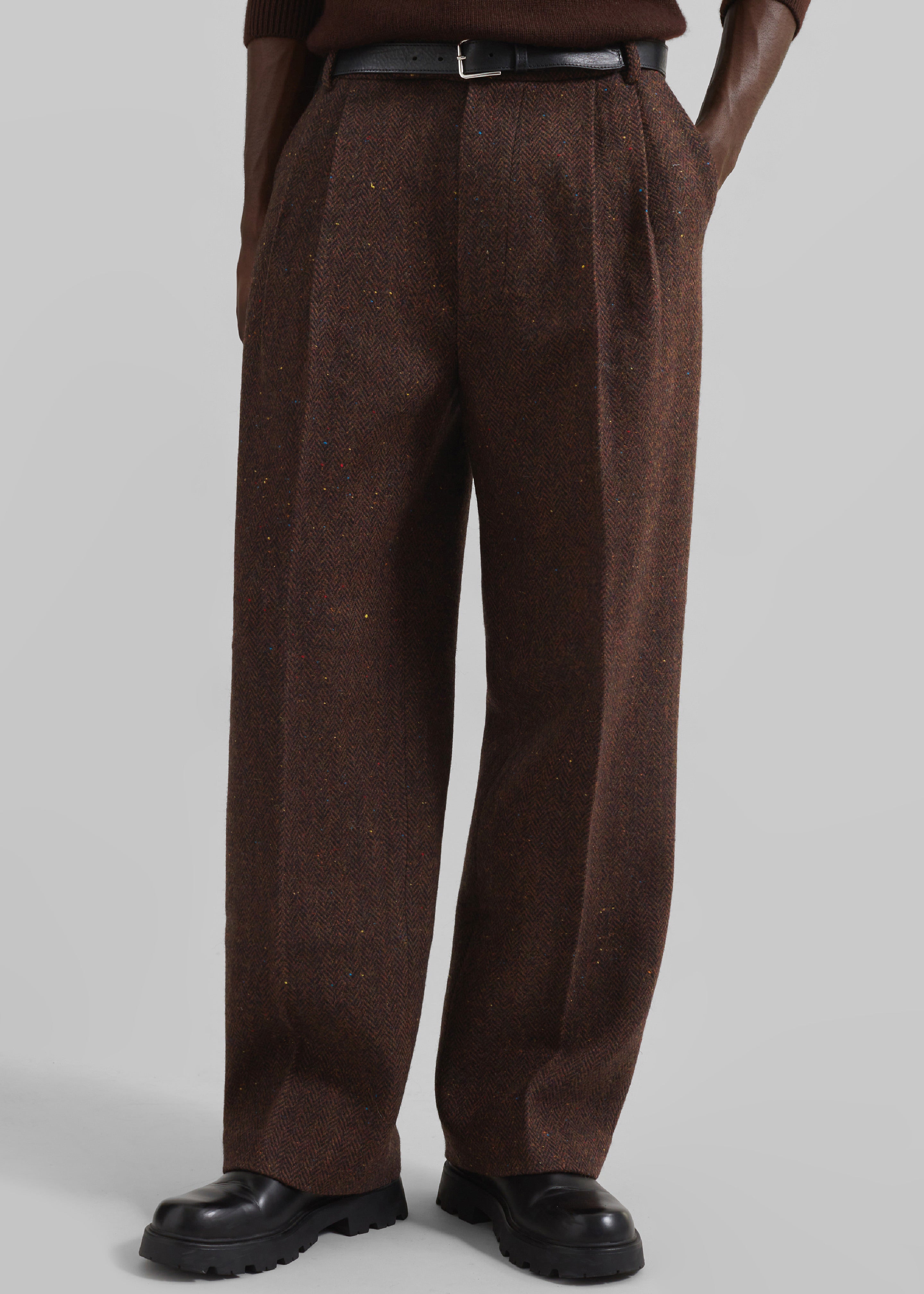 Beo Wool Suit Pants - Brown - 1