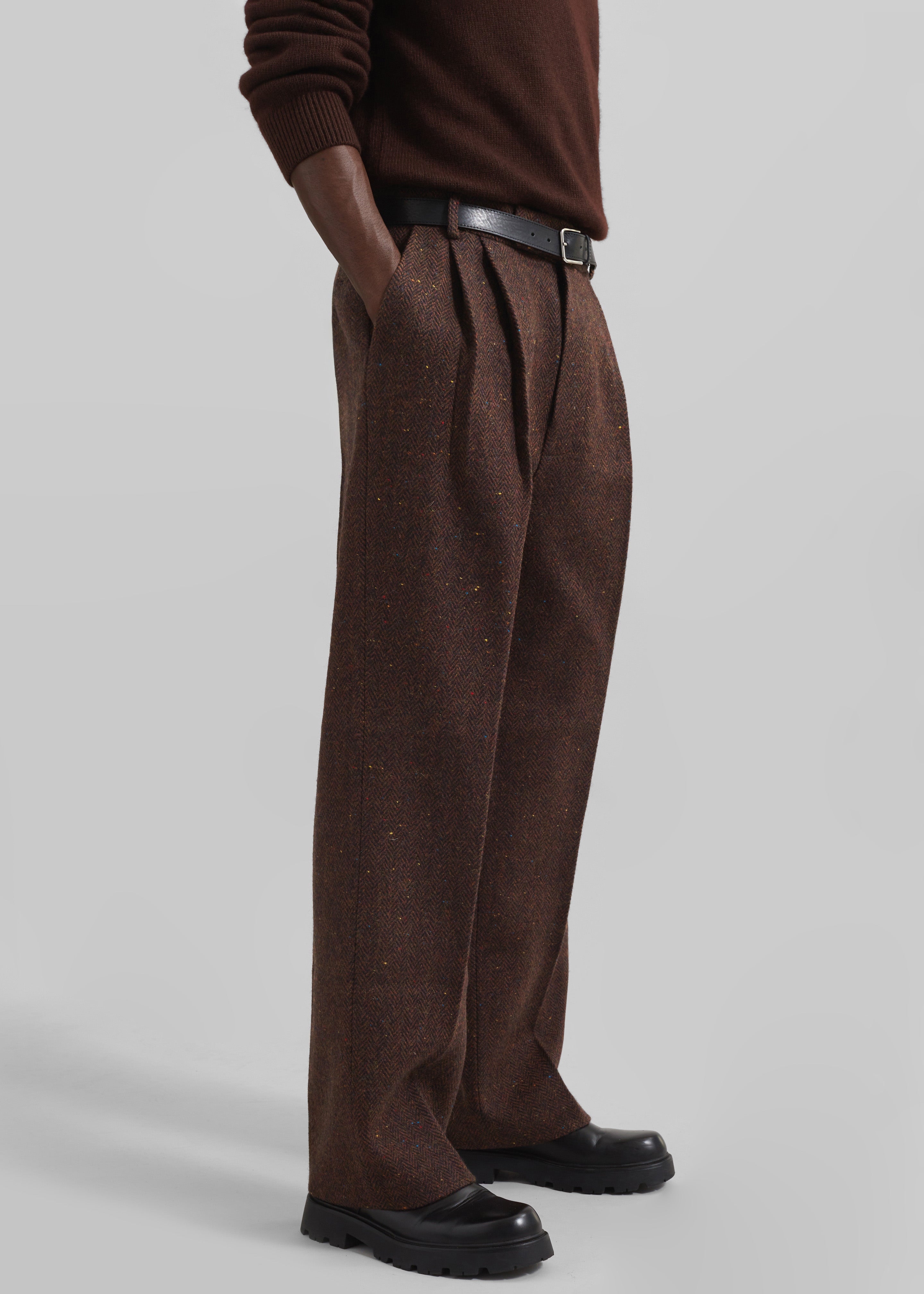 Beo Wool Suit Pants - Brown - 5