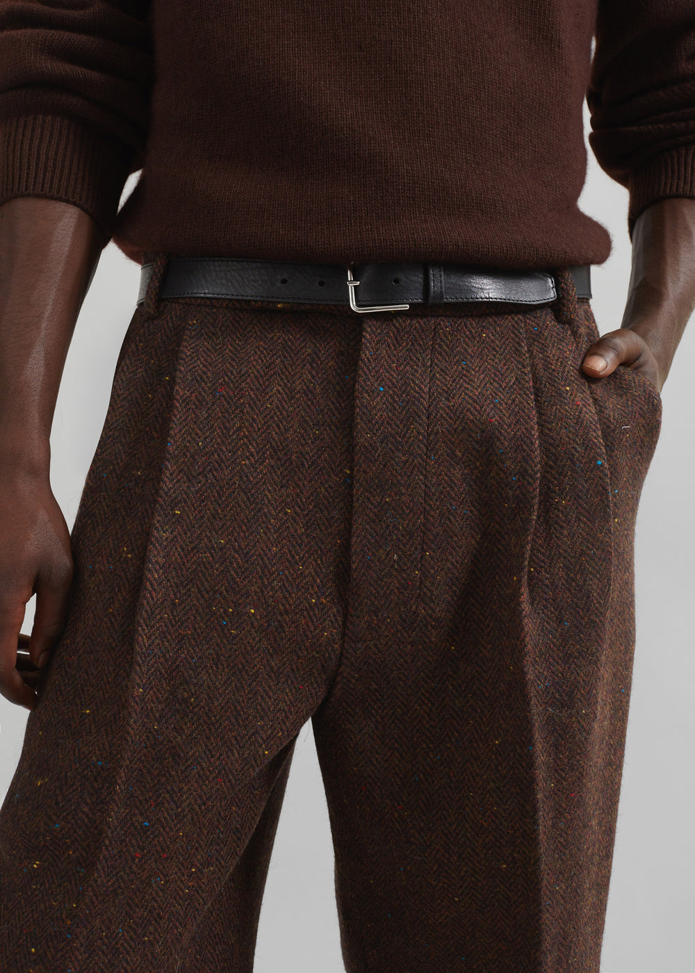 Beo Wool Suit Pants - Brown - 1