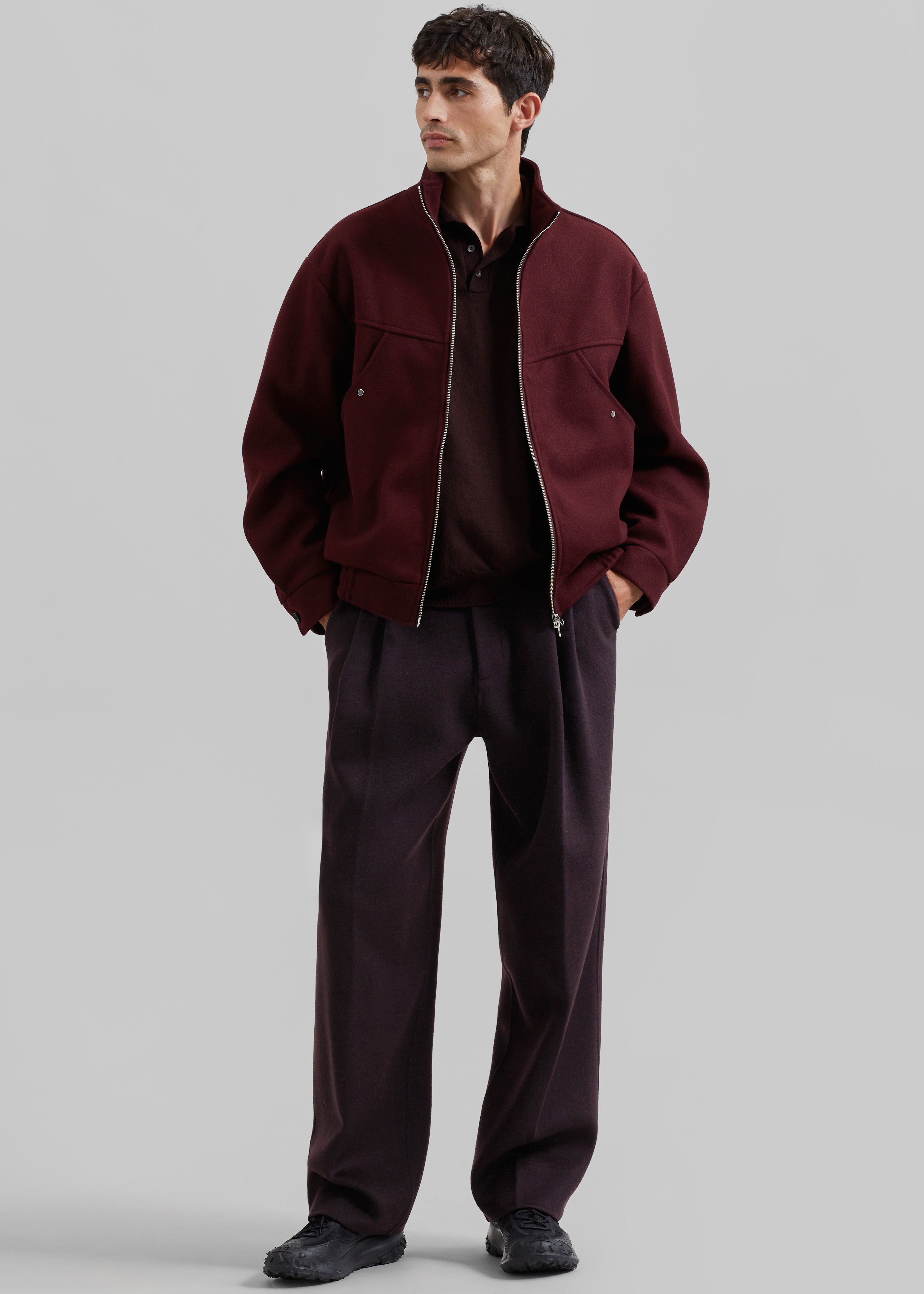 Beo Wool Suit Pants - Dark Plum - 6