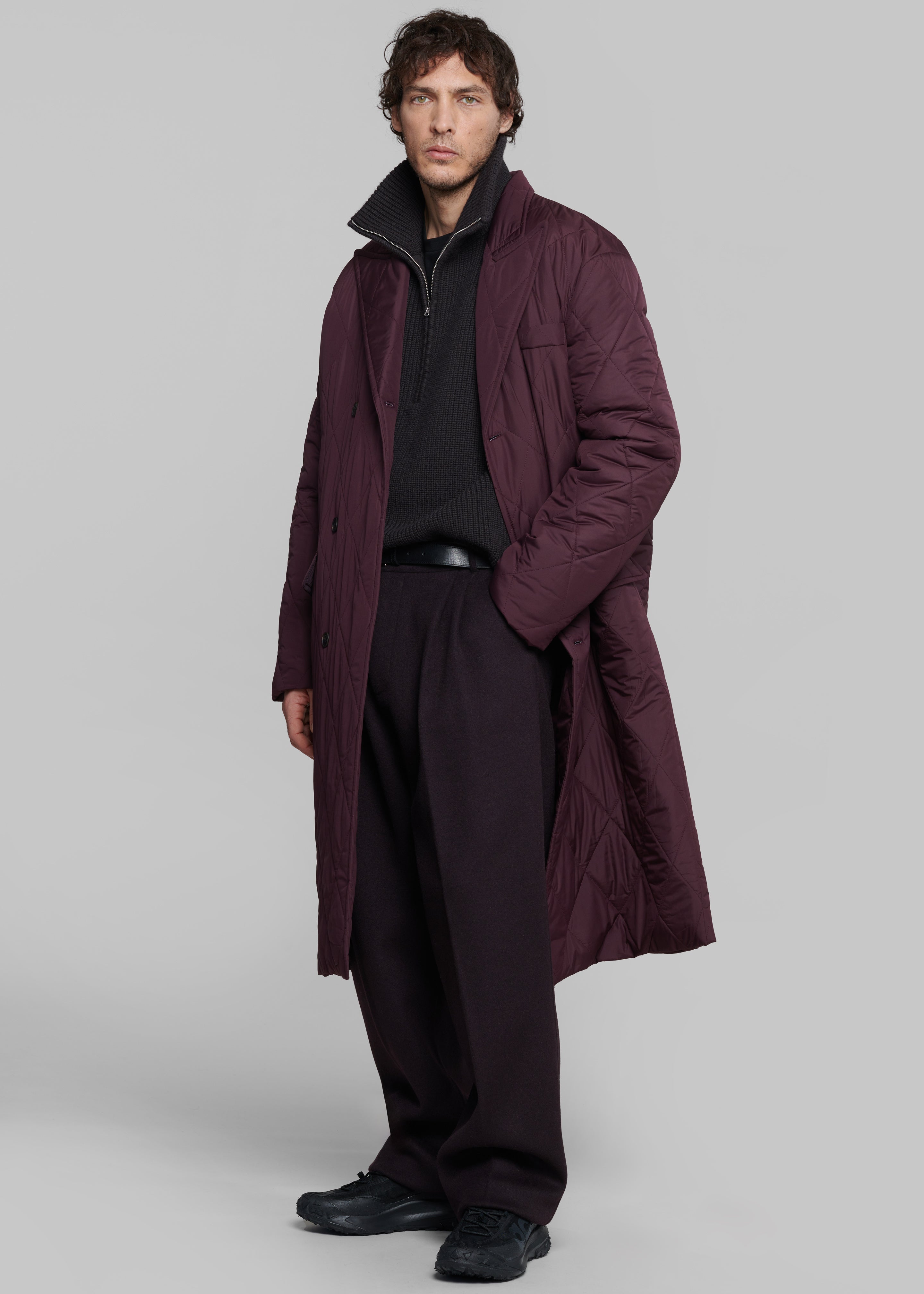 Beo Wool Suit Pants - Dark Plum - 4