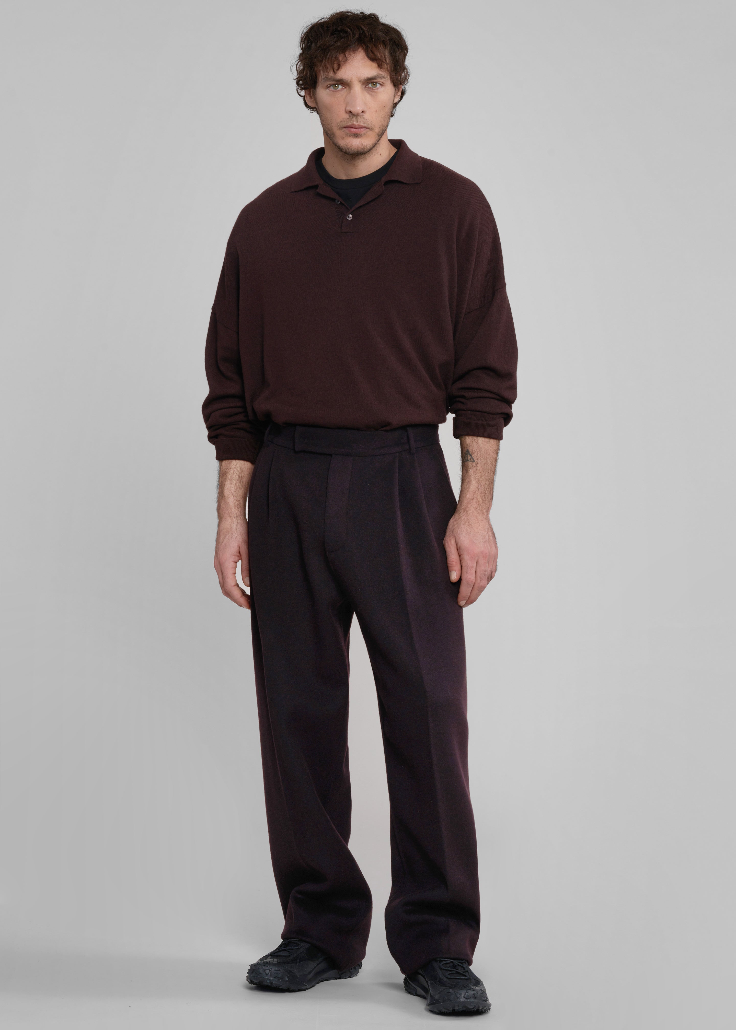 Beo Wool Suit Pants - Dark Plum - 10