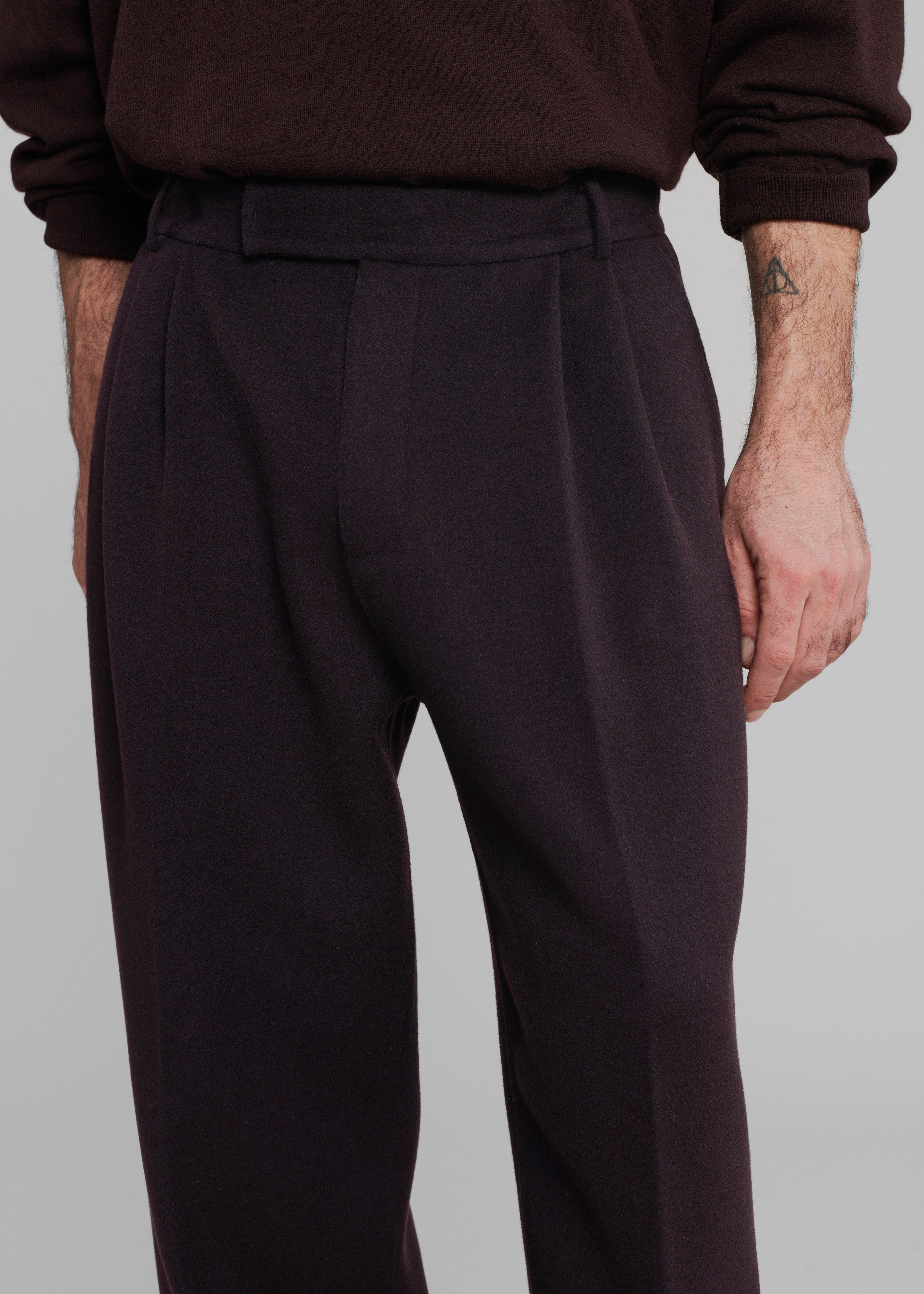 Beo Wool Suit Pants - Dark Plum - 3