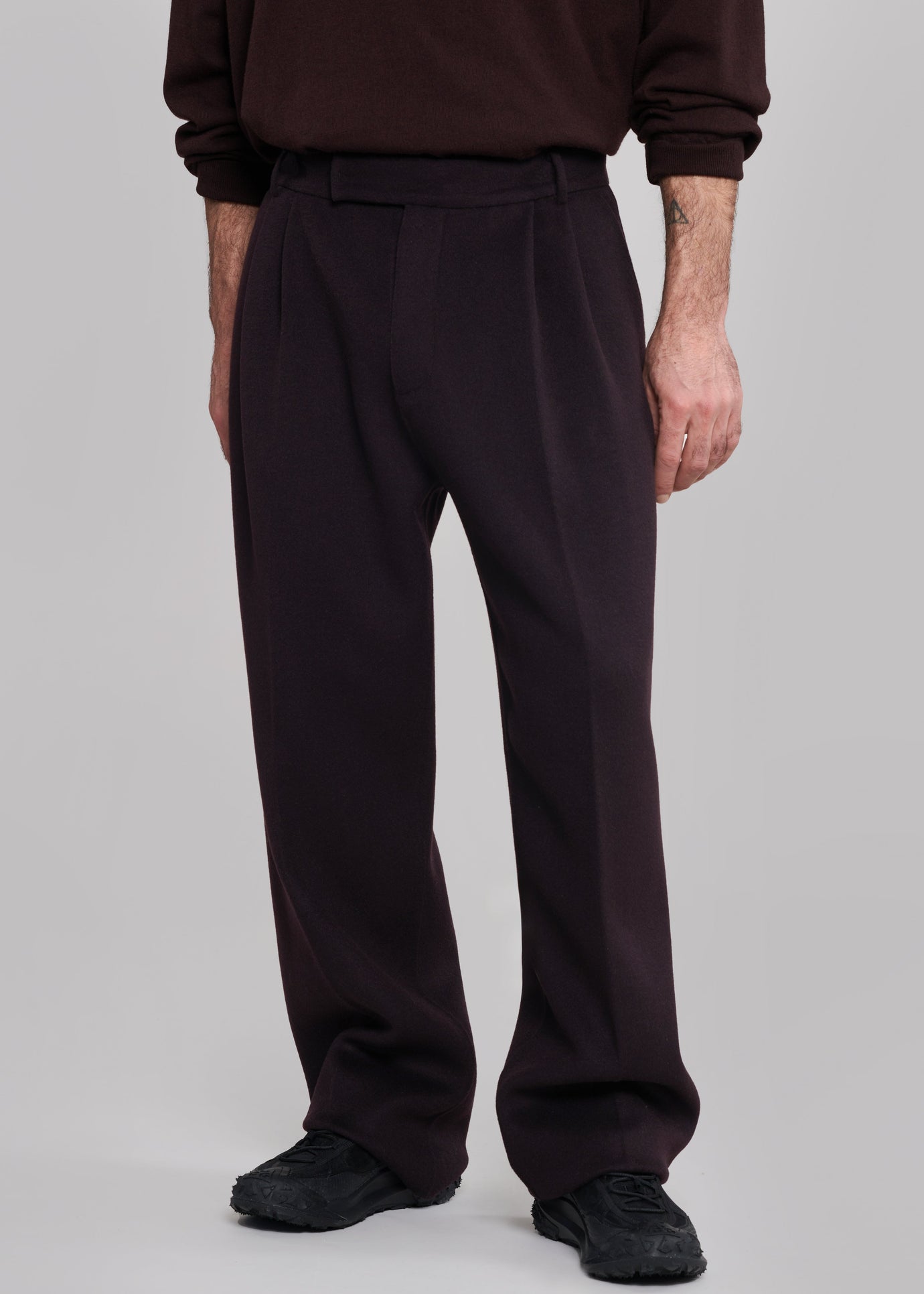 Beo Wool Suit Pants - Dark Plum - 1