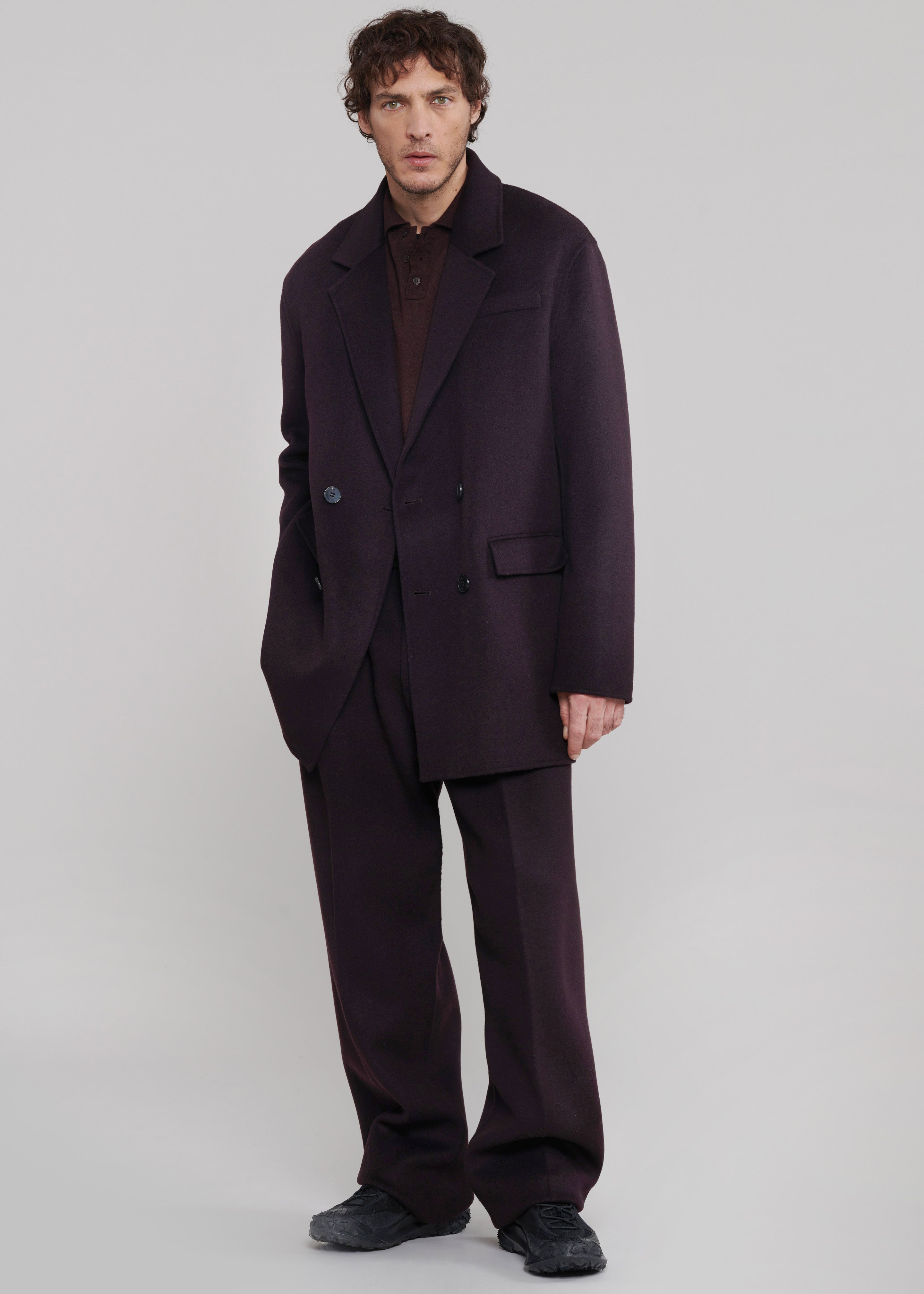 Beo Wool Suit Pants - Dark Plum - 1