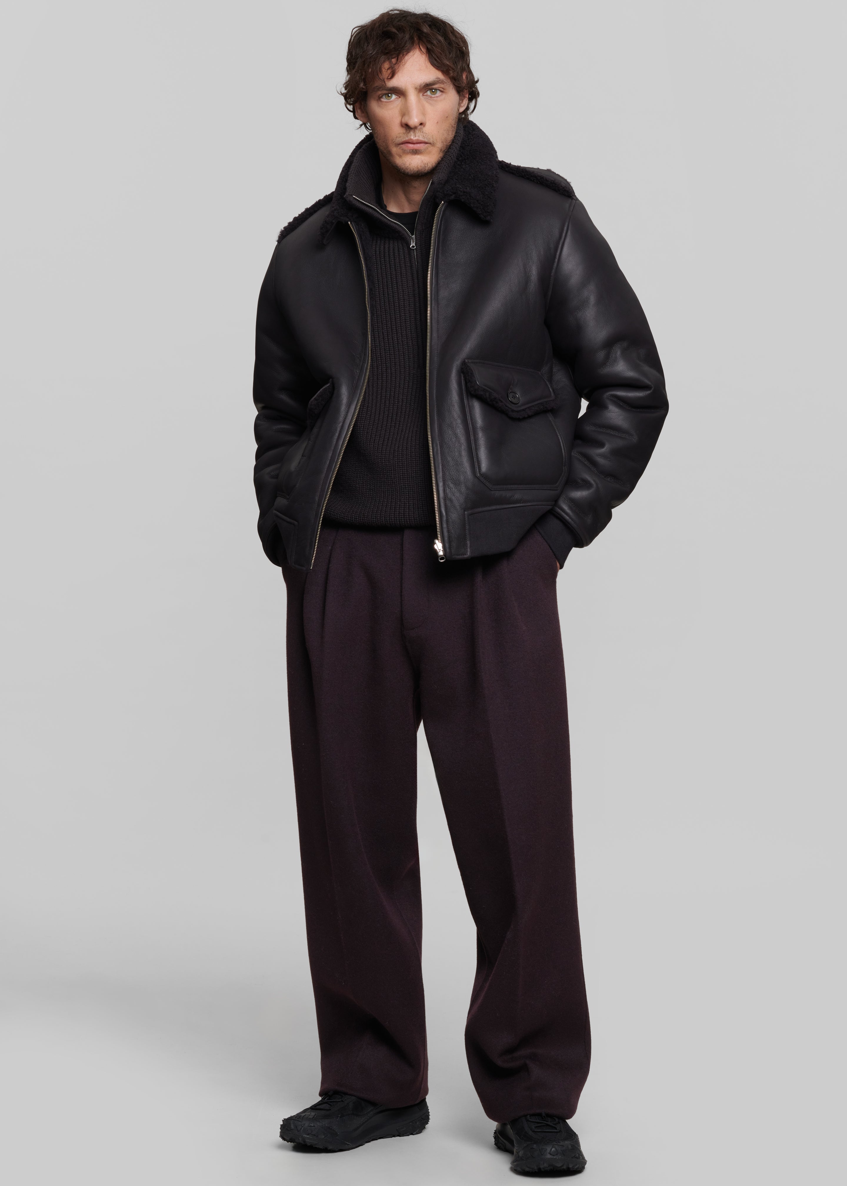 Beo Wool Suit Pants - Dark Plum - 9