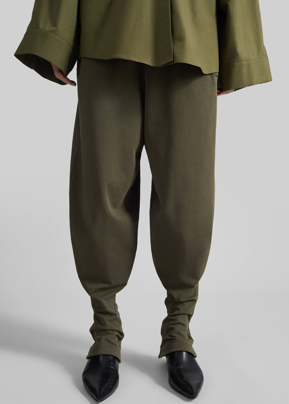 Bercy Curved Jersey Joggers - Olive - 1