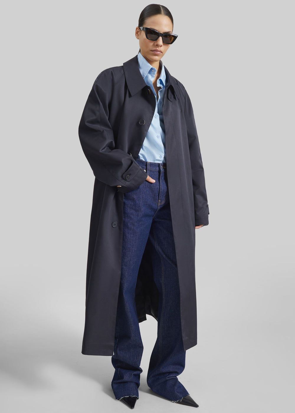 Berlare Trench Coat - Dark Navy