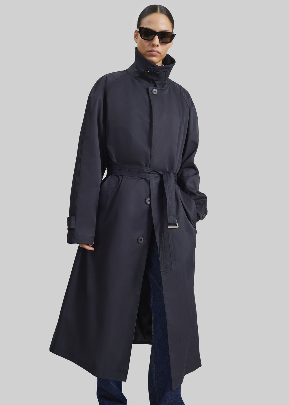 Berlare Trench Coat - Dark Navy - 1