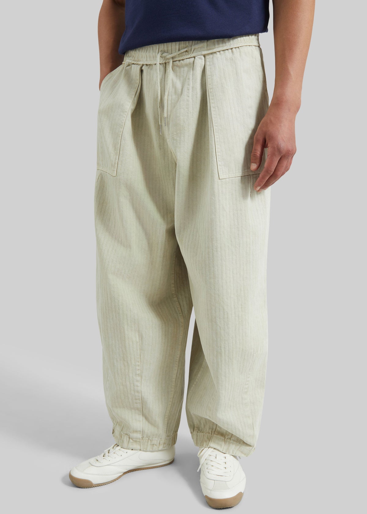 Bernay Herringbone Balloon Pants - Beige - 4