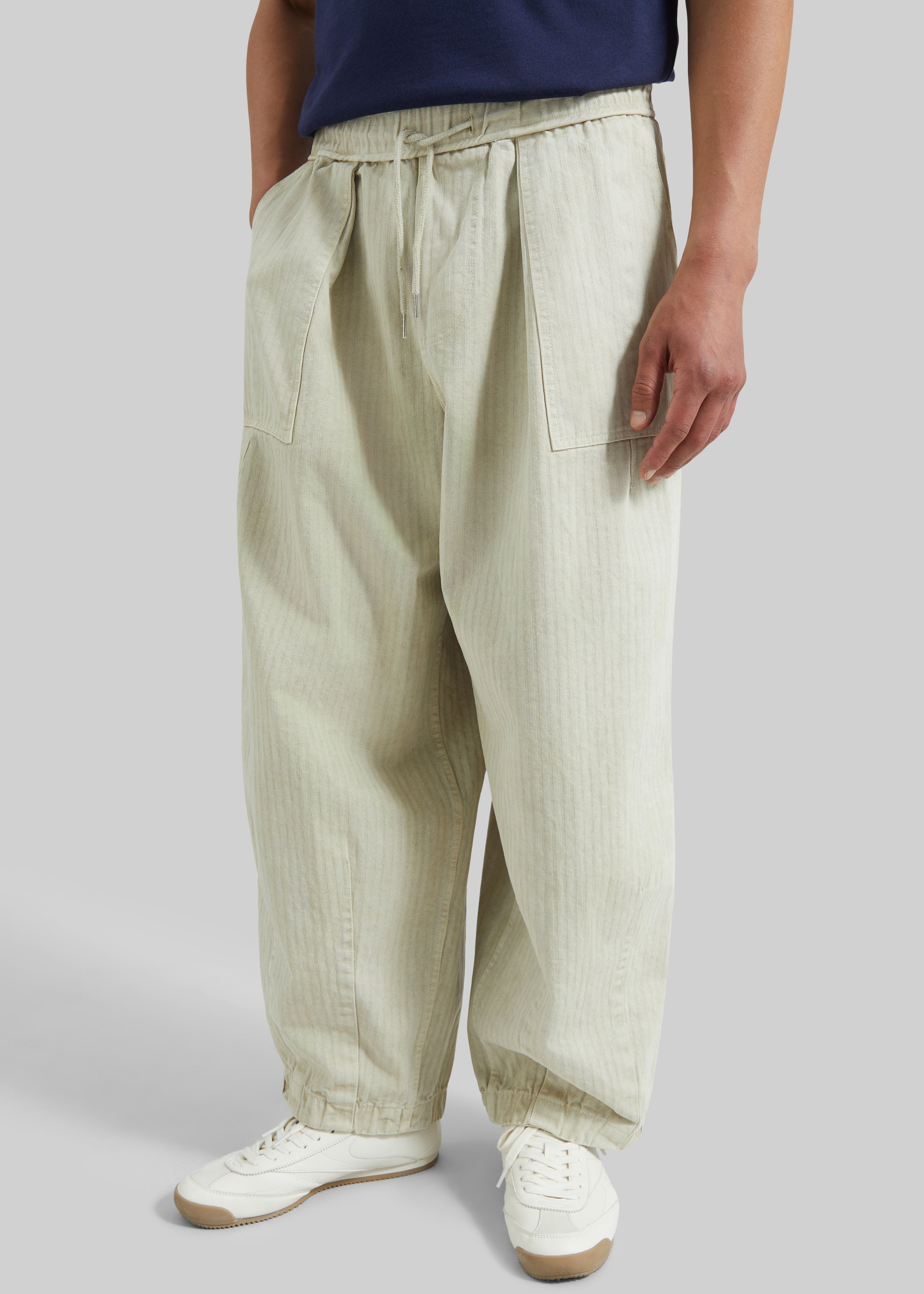 Bernay Herringbone Balloon Pants - Beige - 4
