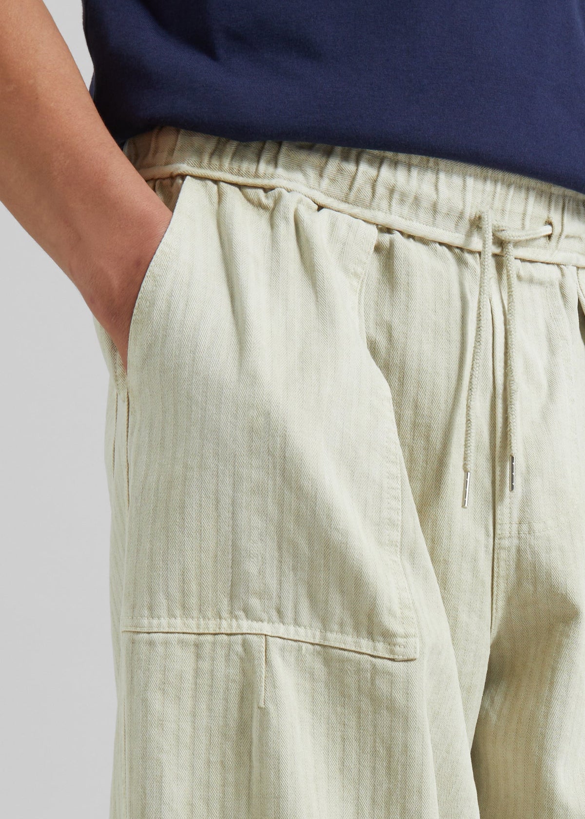 Bernay Herringbone Balloon Pants - Beige - 5