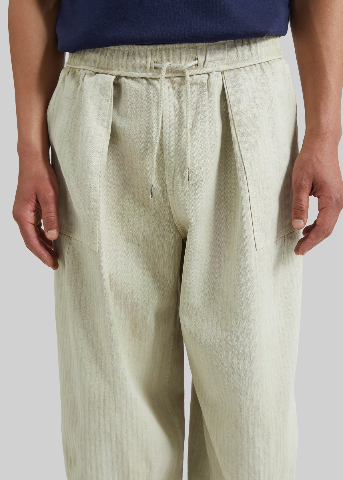 Bernay Herringbone Balloon Pants - Beige - 3