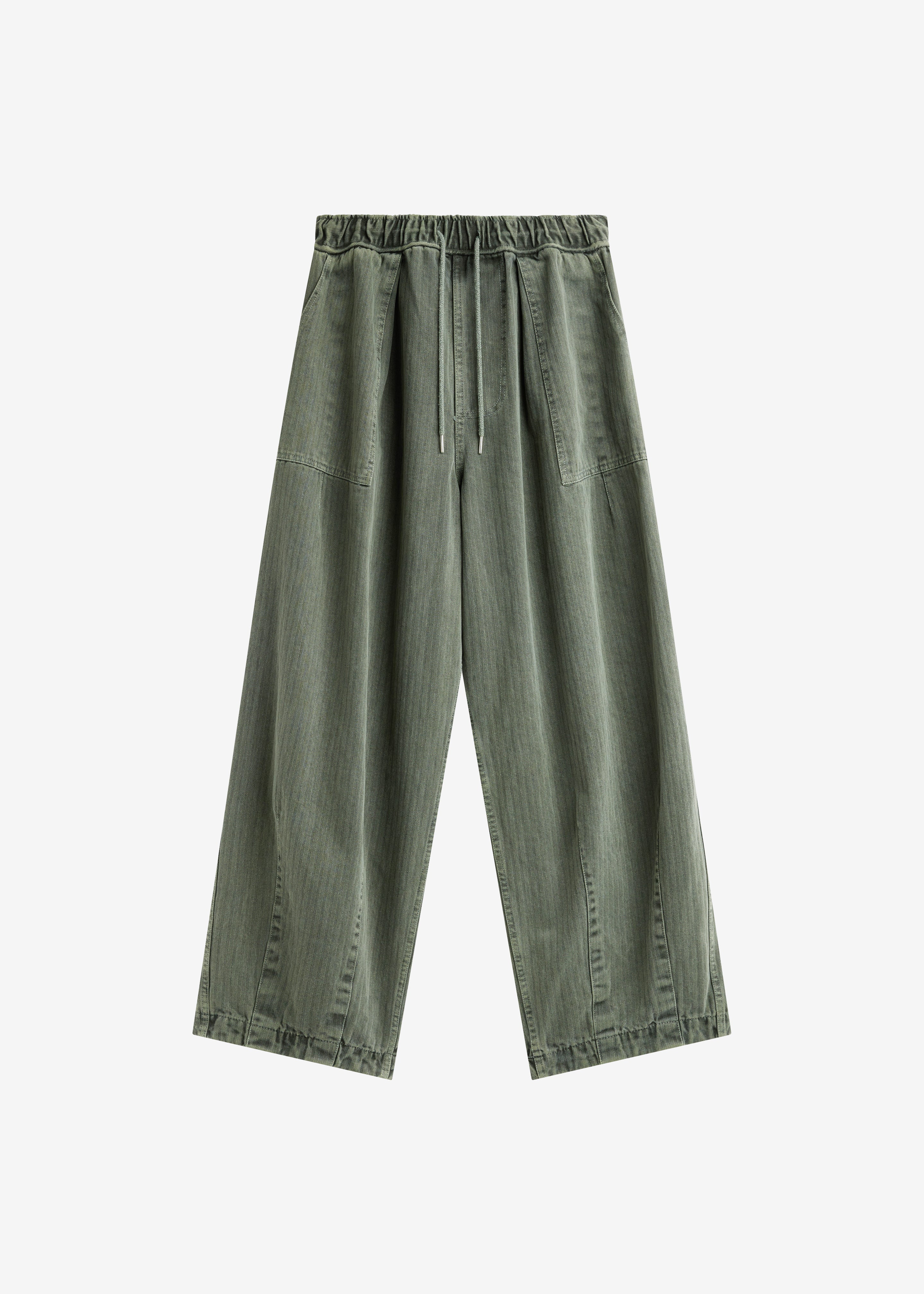 Bernay Herringbone Balloon Pants - Pale Olive - 9