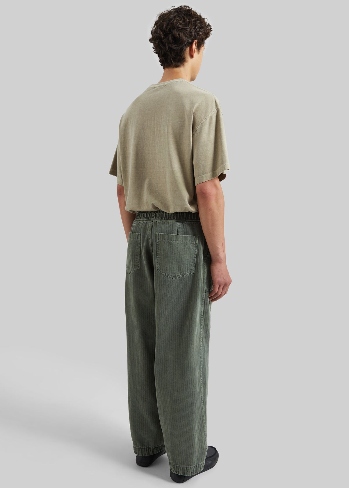 Bernay Herringbone Balloon Pants - Pale Olive - 8