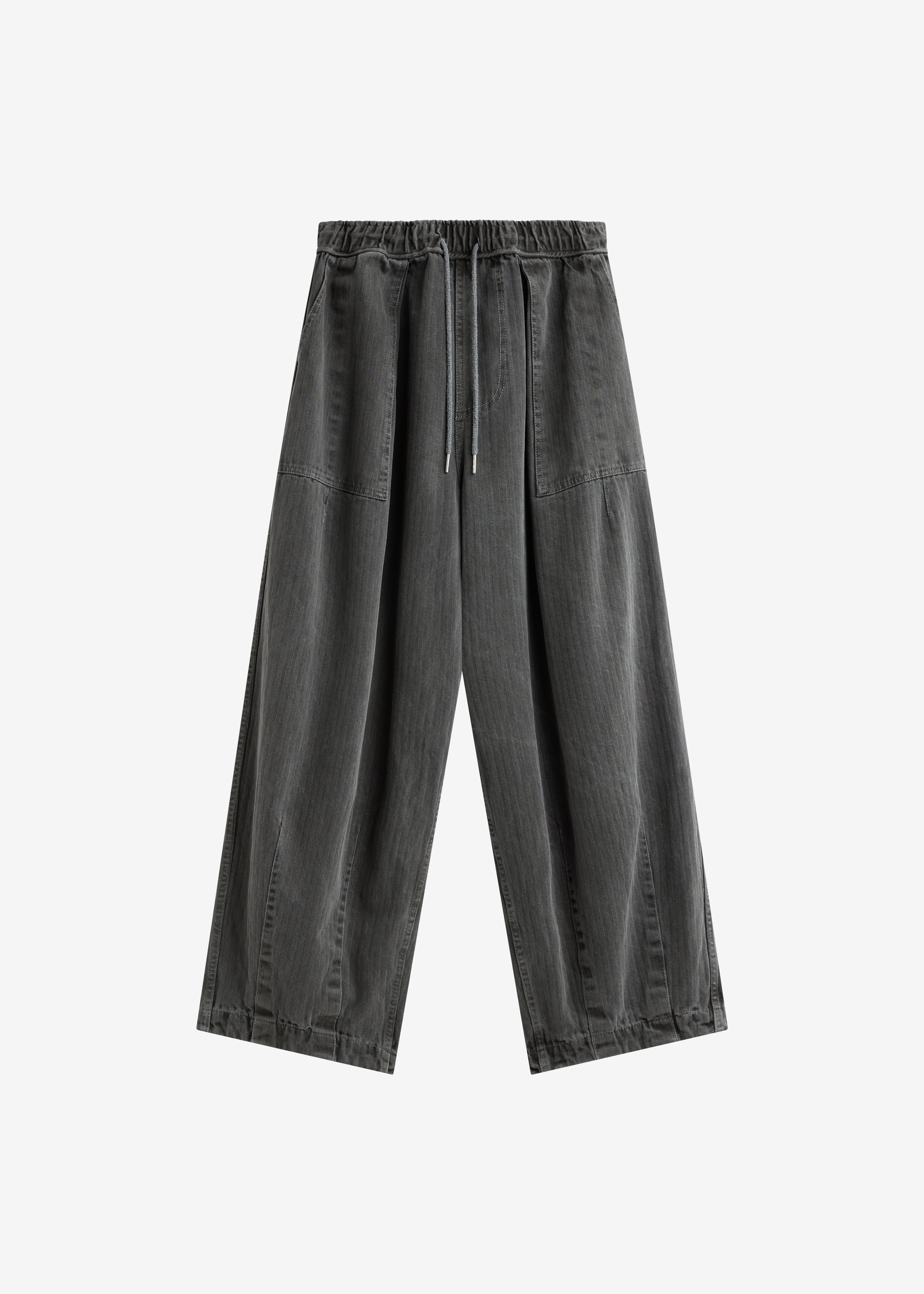 Bernay Herringbone Balloon Pants - Slate Grey - 7