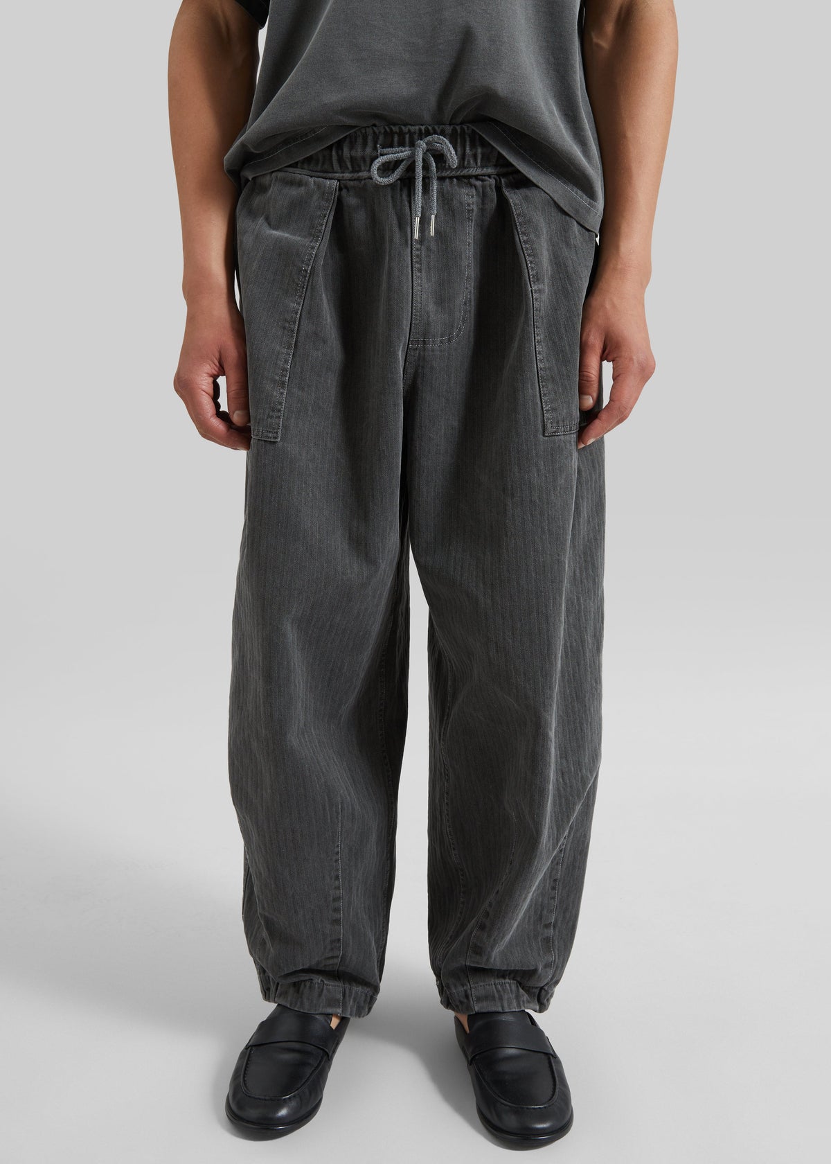 Bernay Herringbone Balloon Pants - Slate Grey - 2