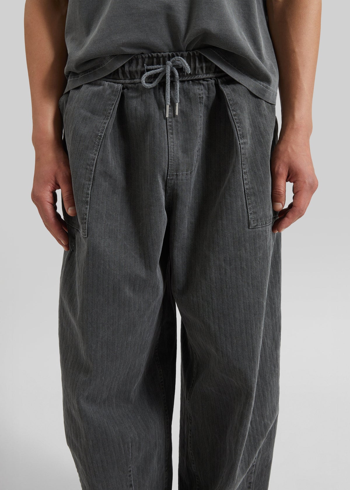 Bernay Herringbone Balloon Pants - Slate Grey - 4